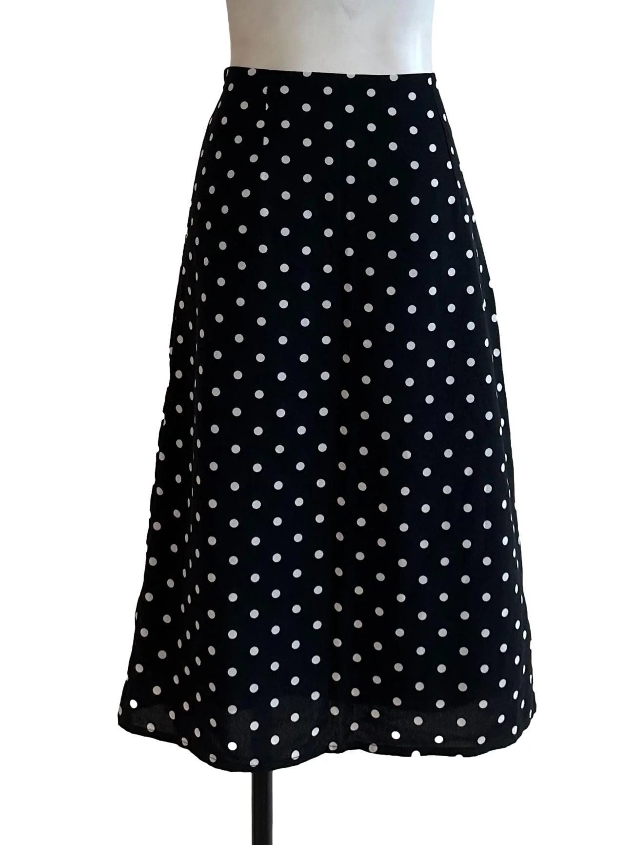 Raven Black Polkadot Wrap Skirt - Image 2