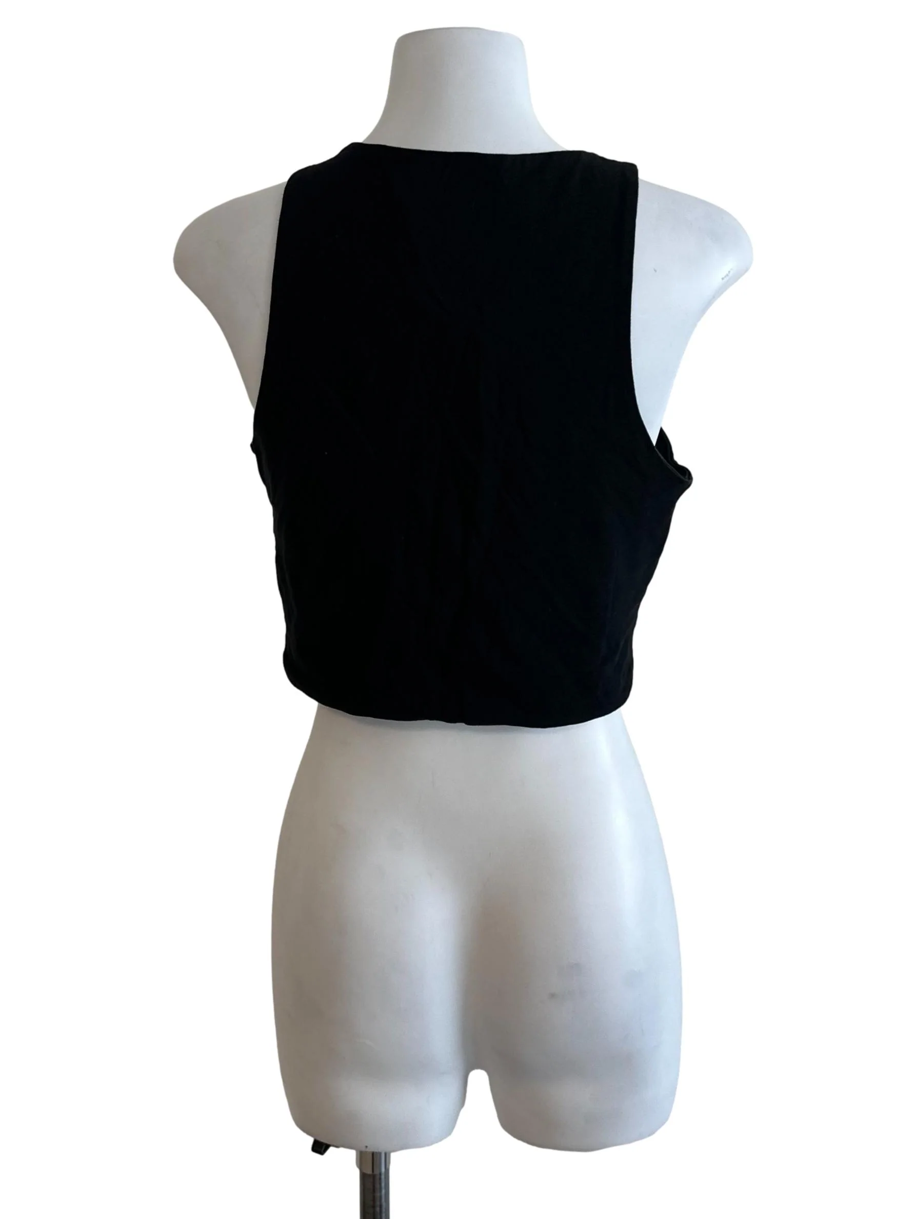 Raven Black Round Neck Fitted Top - Image 2