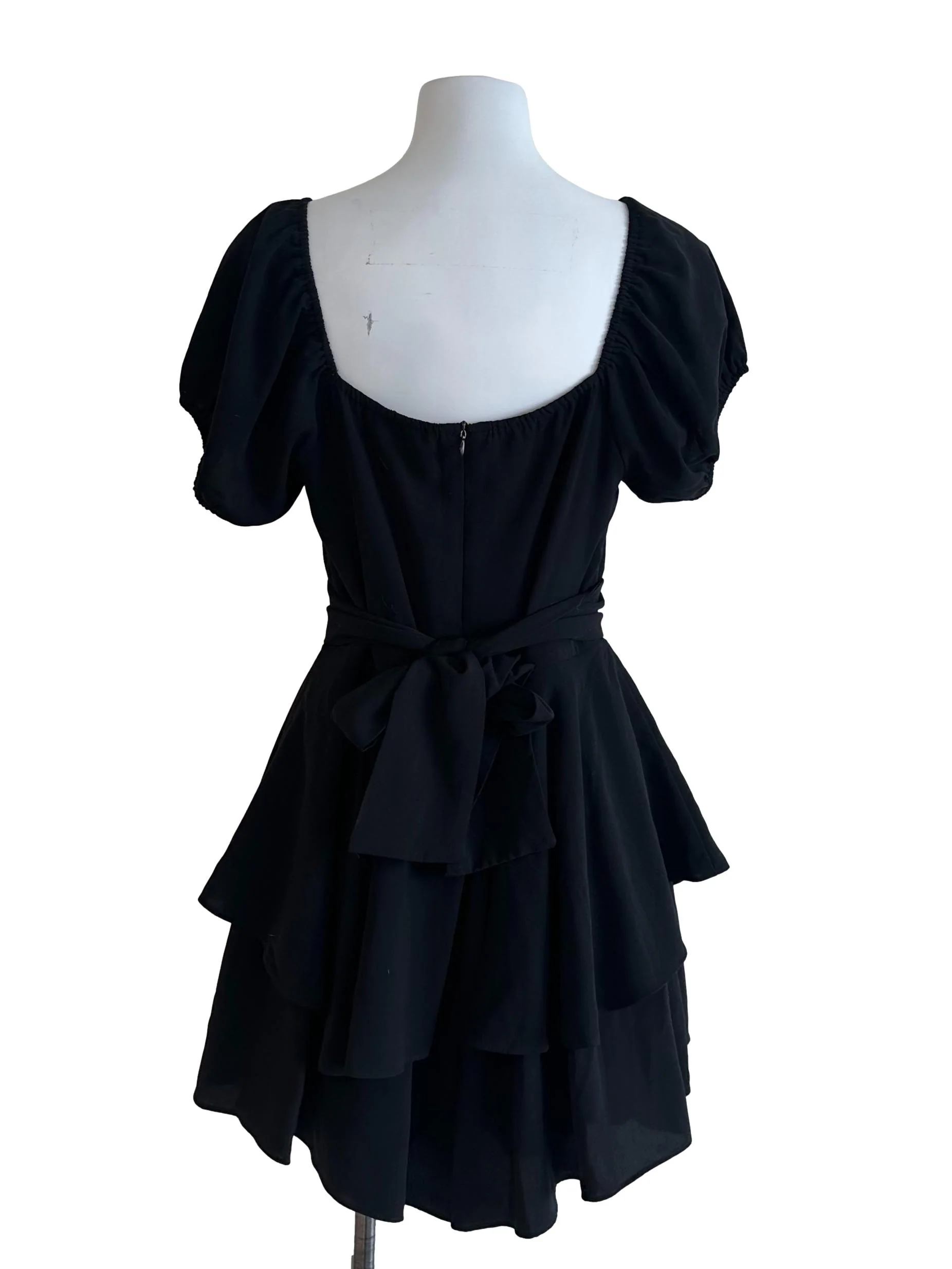 Raven Black Scoop Layered Romper - Image 2