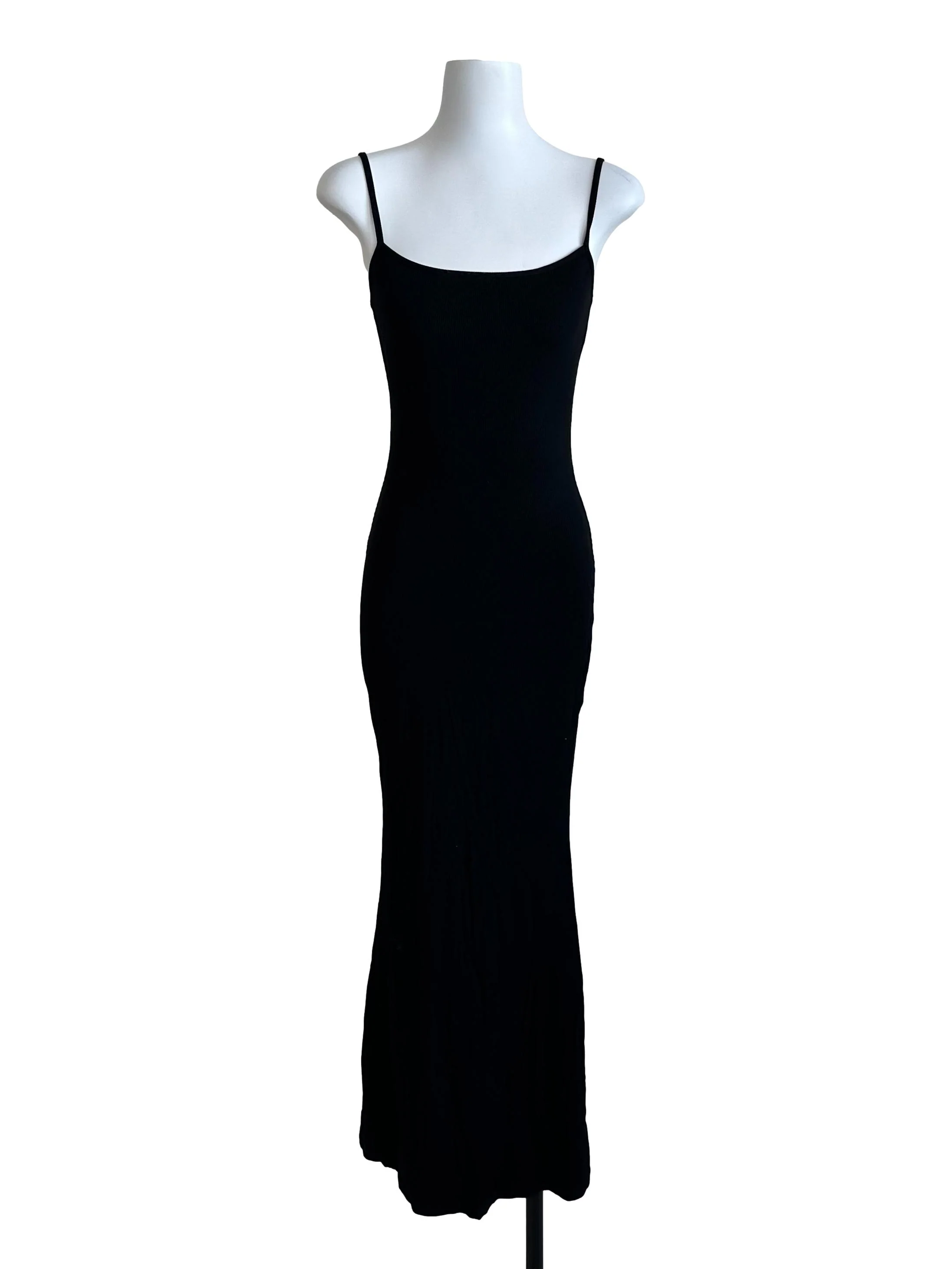 Raven Black Scoop Neck Bodycon Dress
