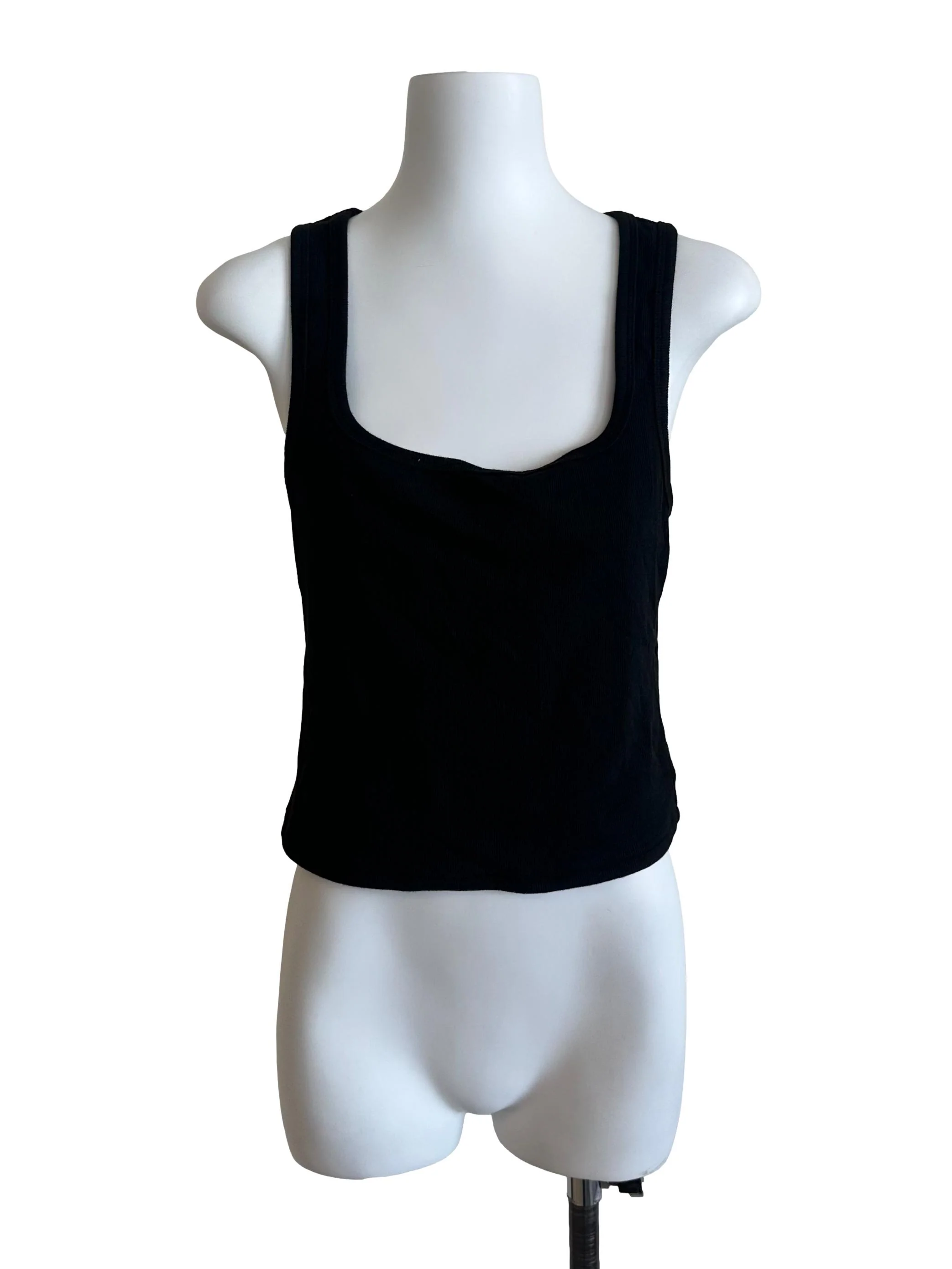 Raven Black Scoop Neck Fitted Top