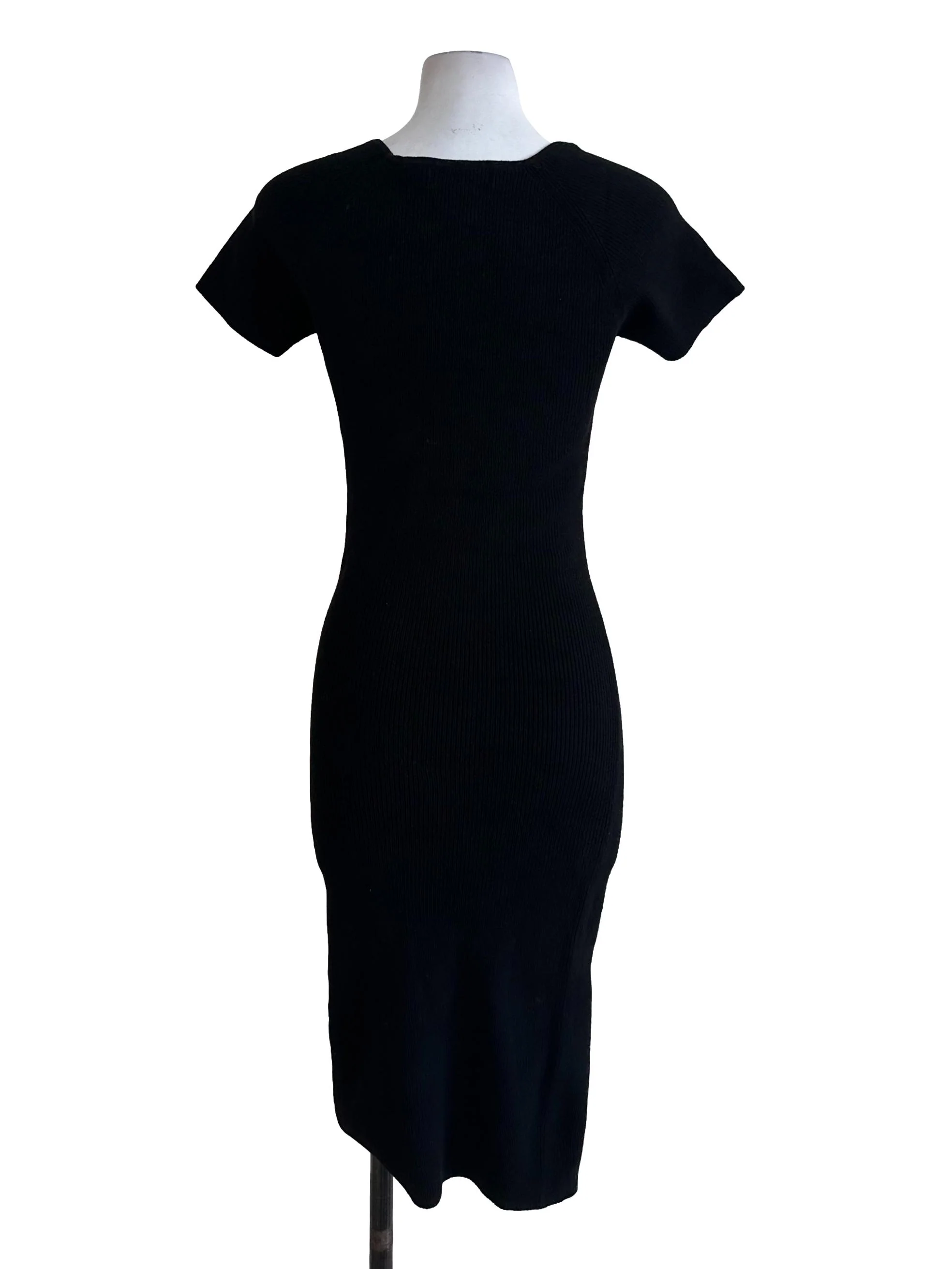 Raven Black Short Sleeve Knit Dress - Image 2
