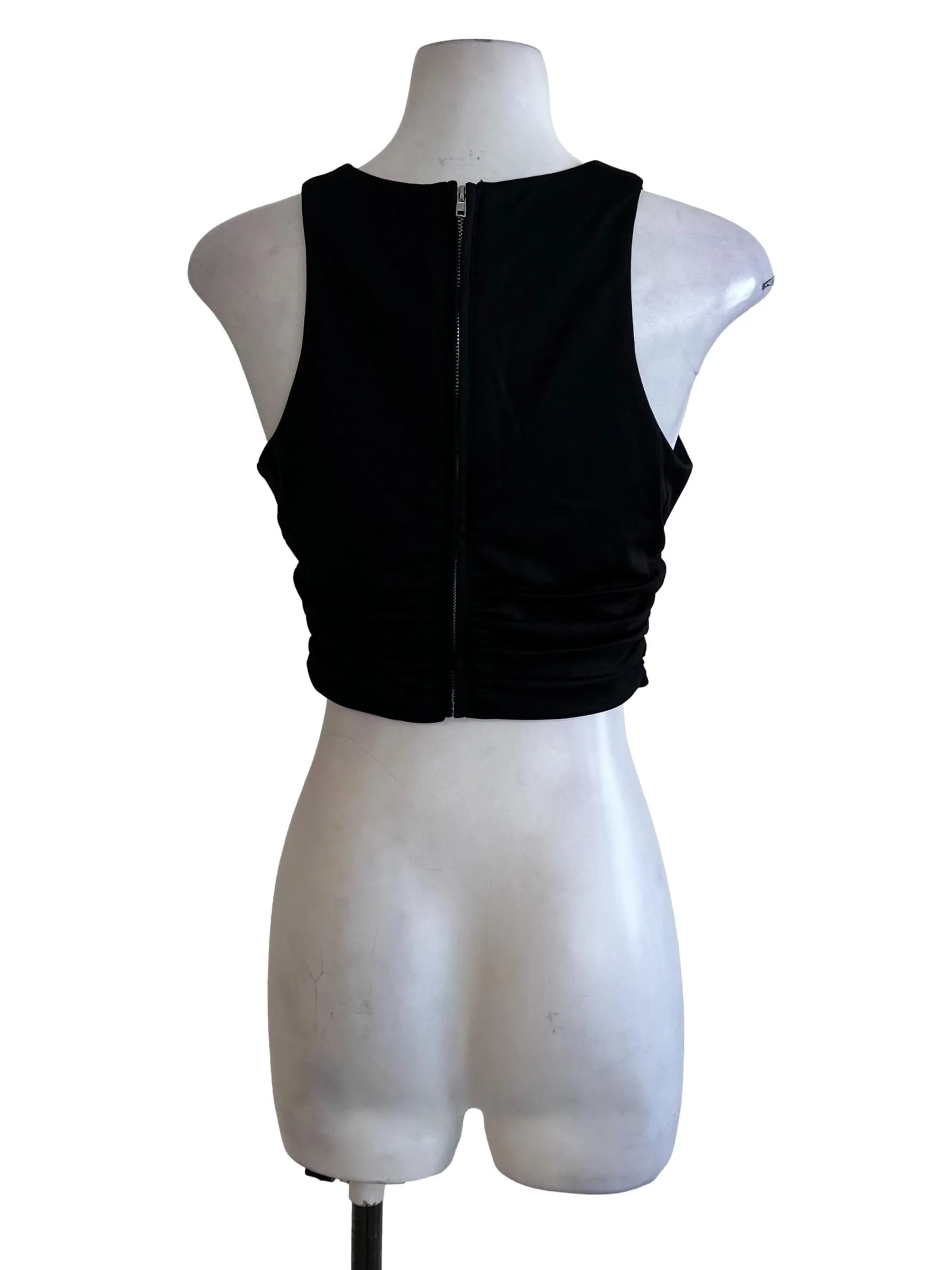 Raven Black Side Ruched Tank Top - Image 2