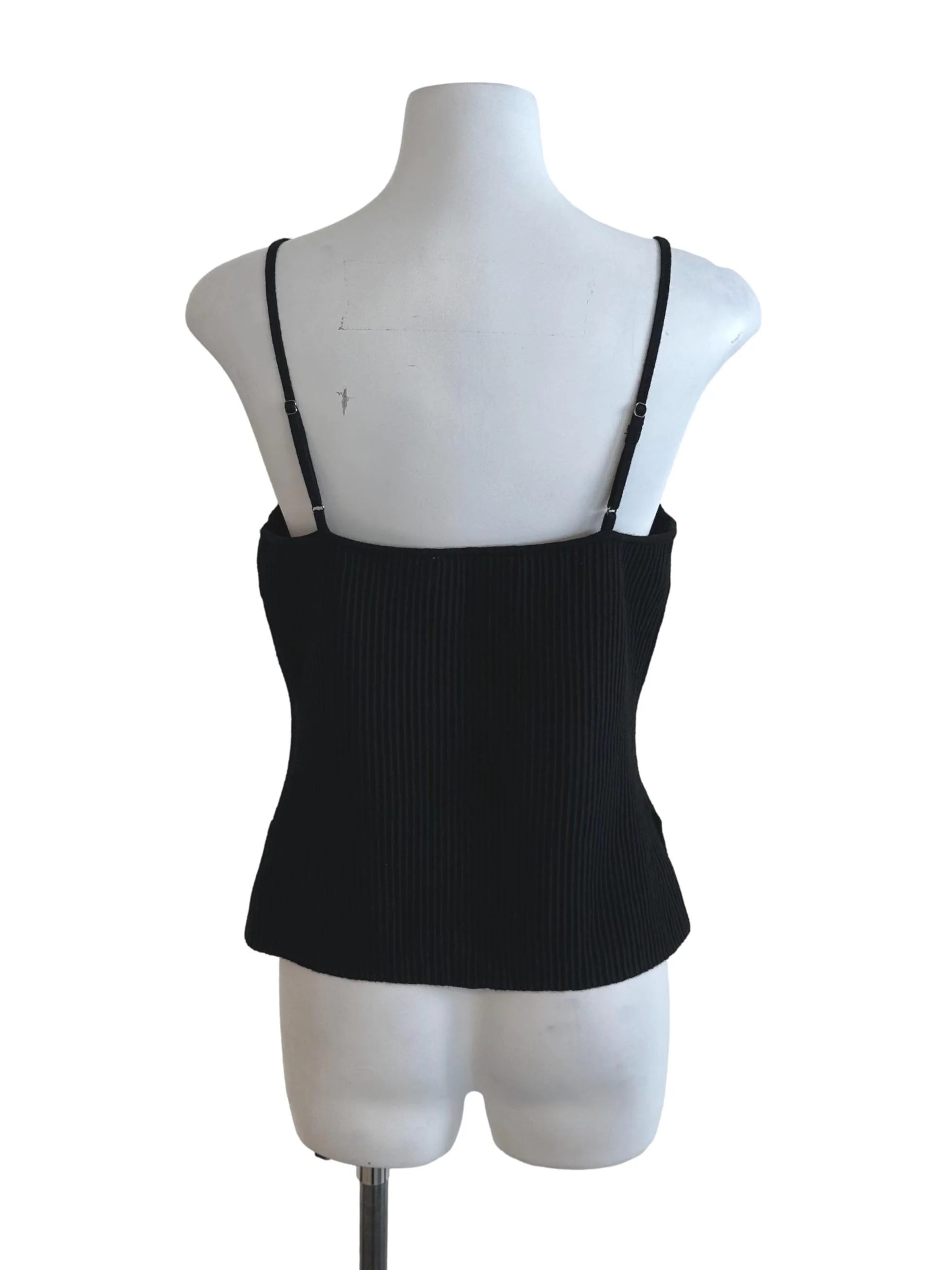 Raven Black Square Neck Fitted Top - Image 2