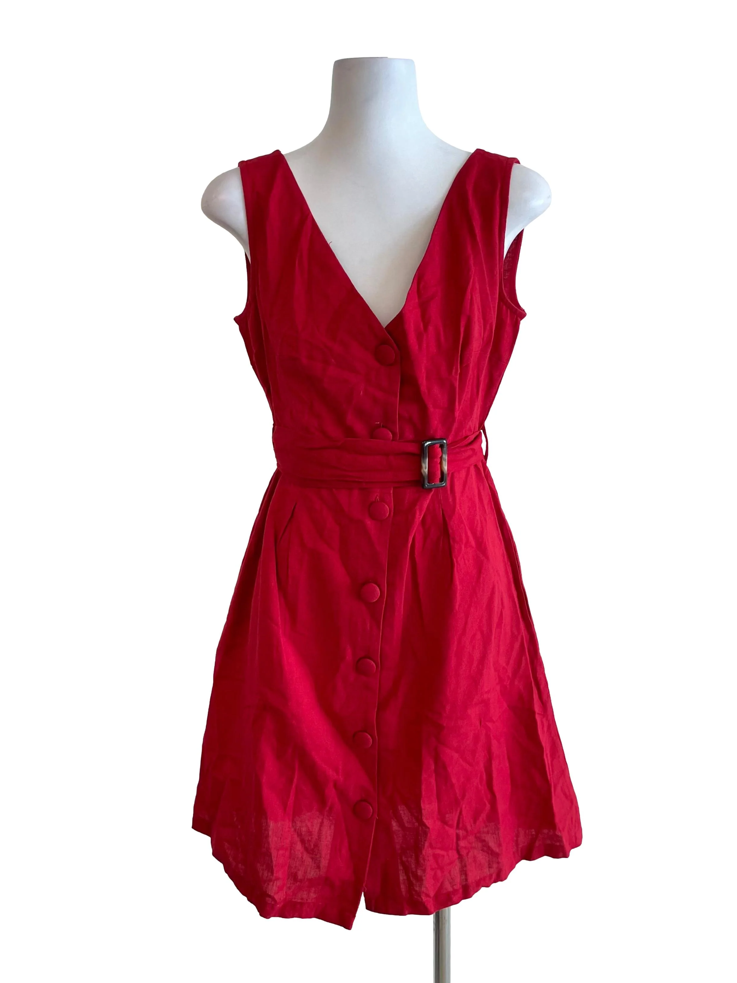 Red Button Down Dress