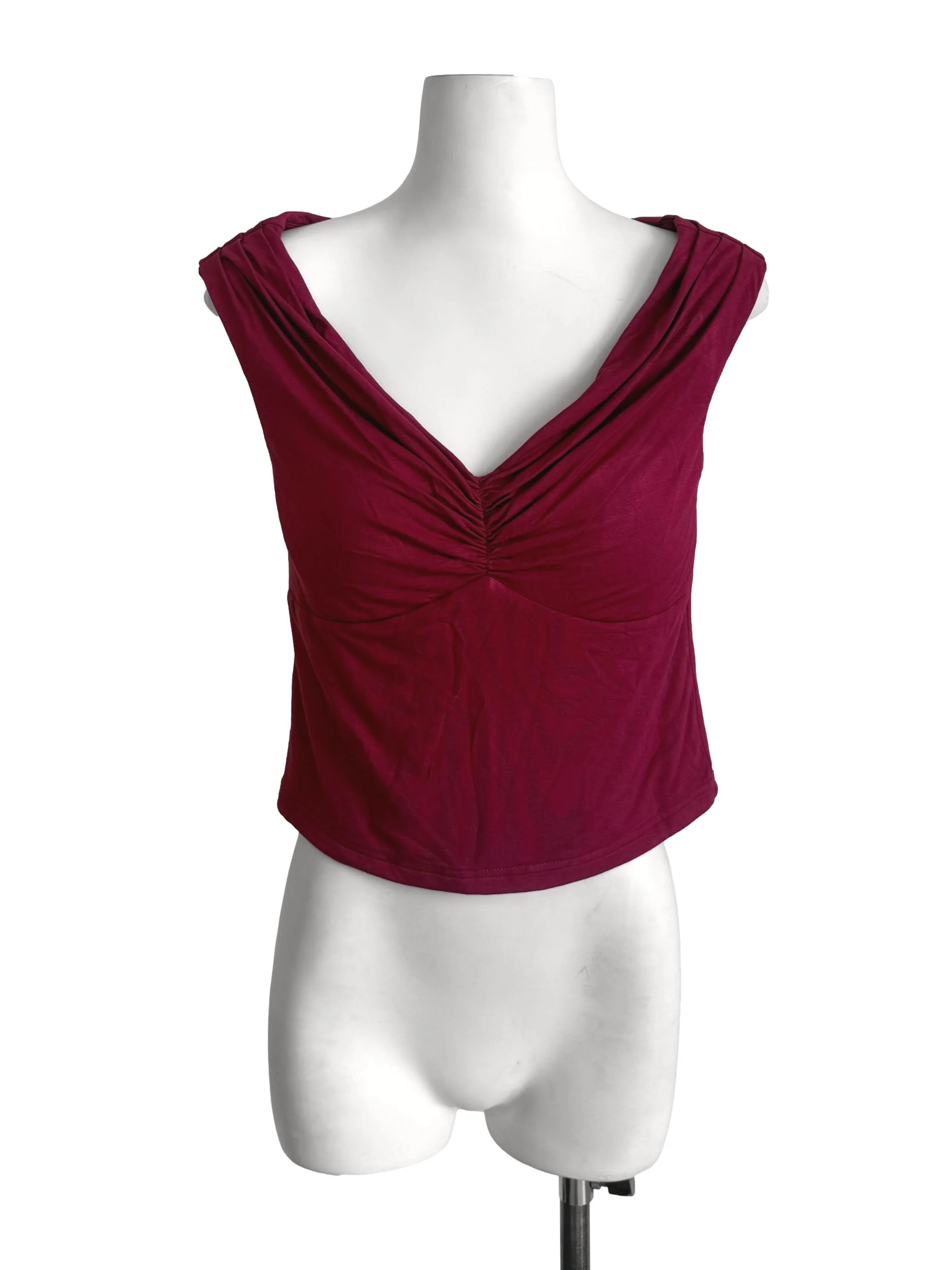 Red Draping Triangle Skinny Top TTR