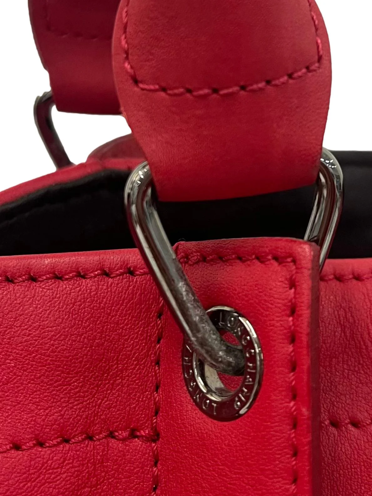 Red Handbag With Detachable Crossbody Strap - Image 5