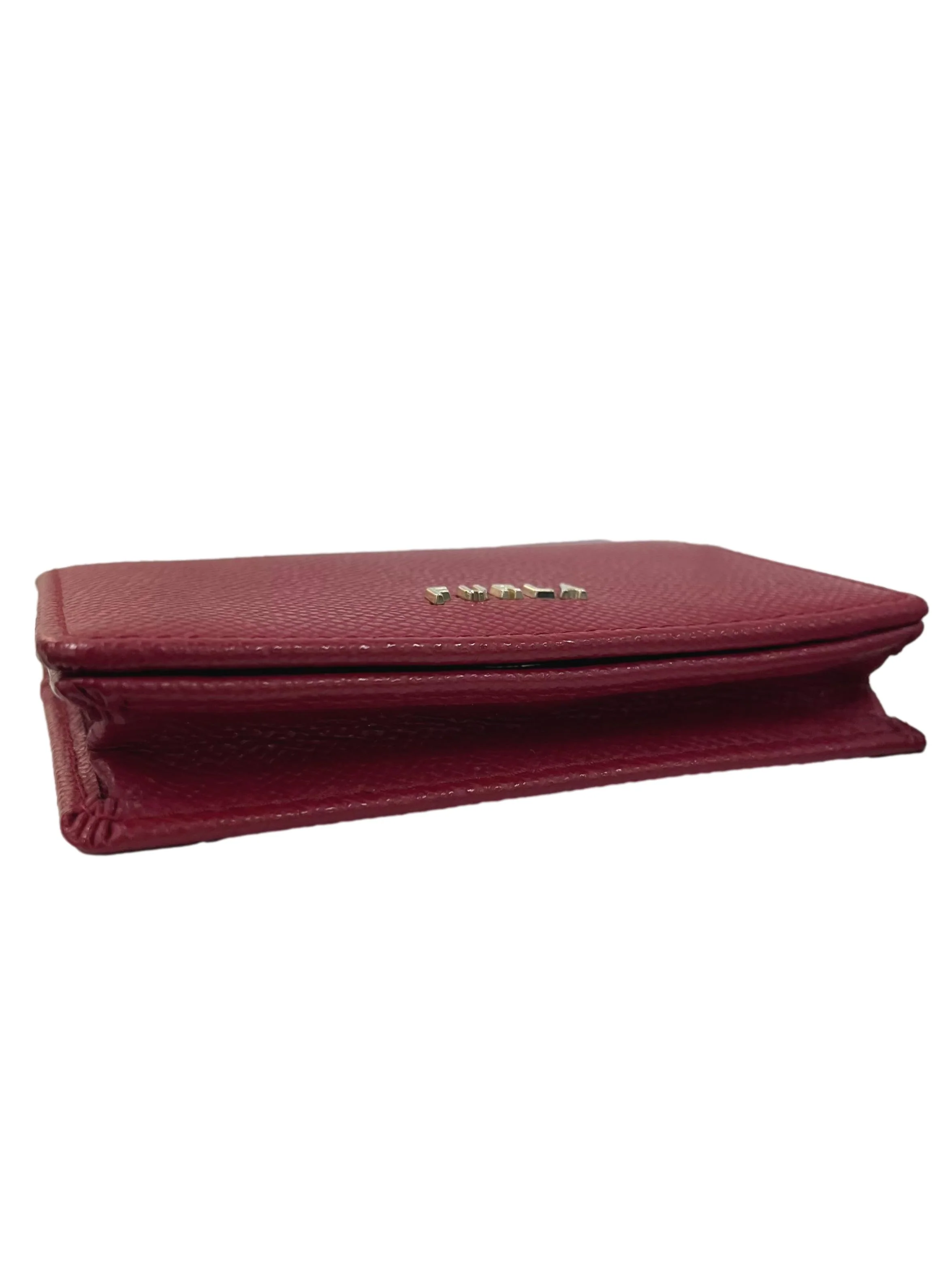 Red Leather Babylon Small Trifold Wallet CSN - Image 3