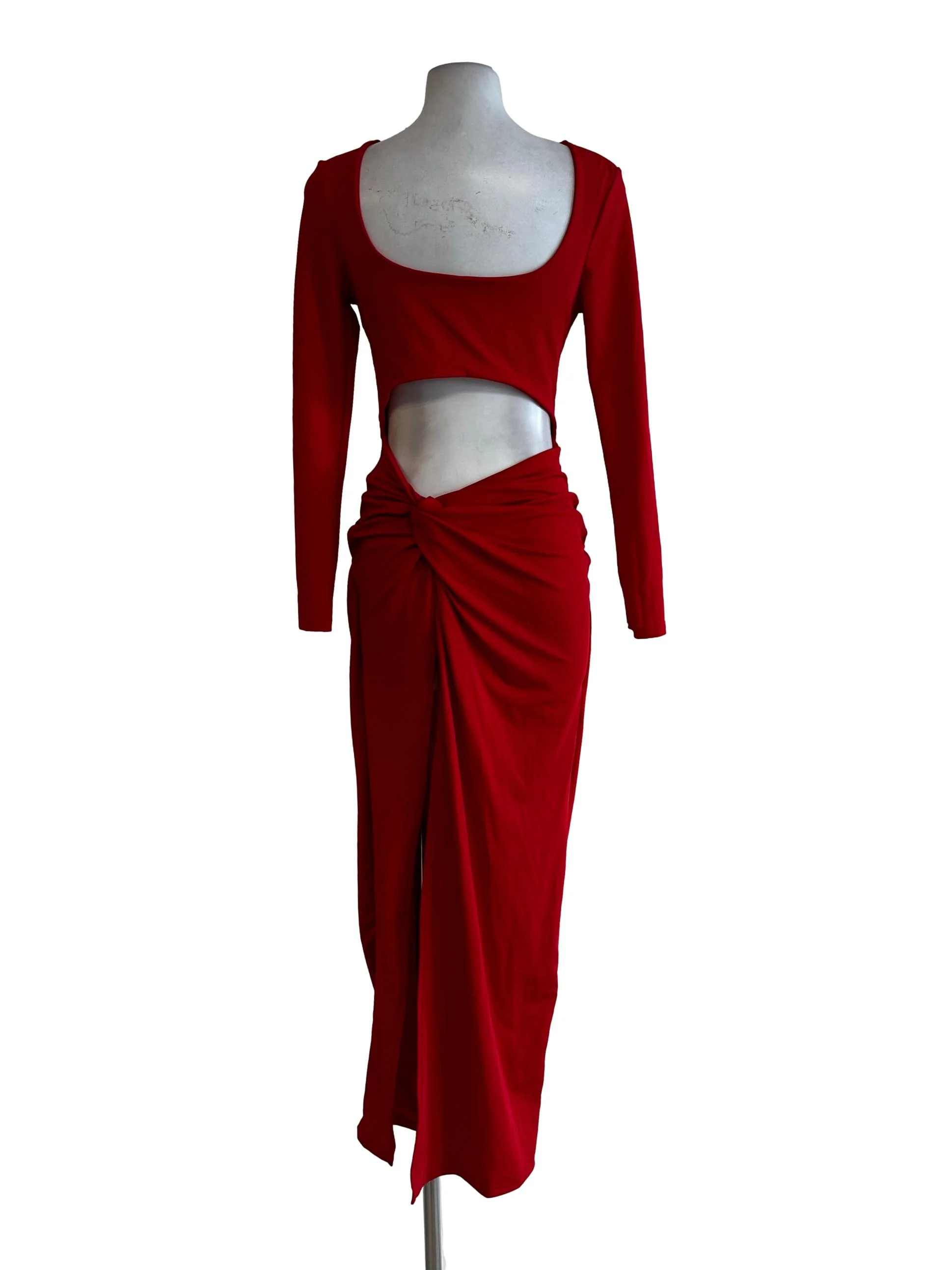 Red Long Sleeves Dress - Image 2