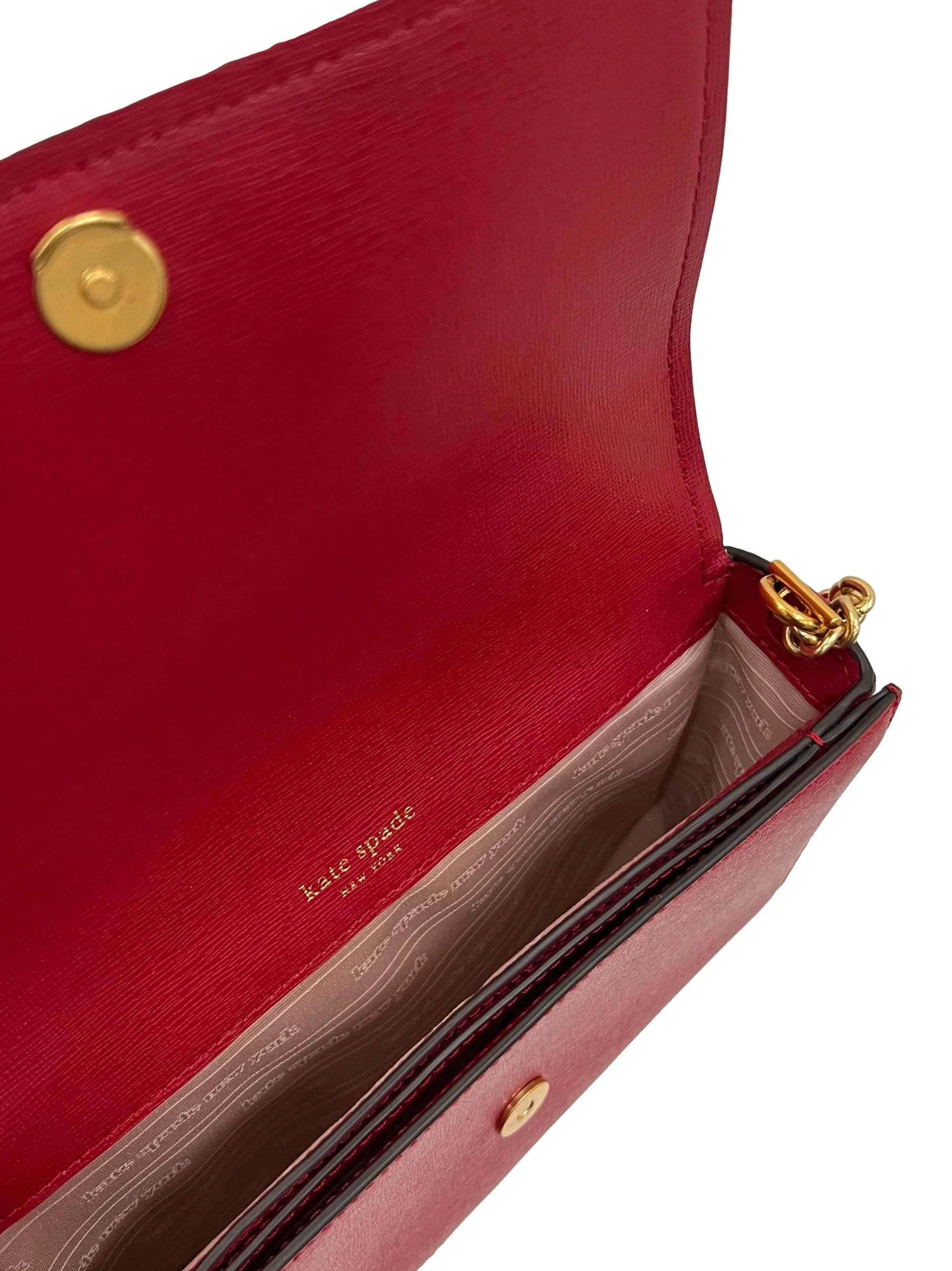 Red Morgan Bow Embellished Flap Chain Wallet - Image 4