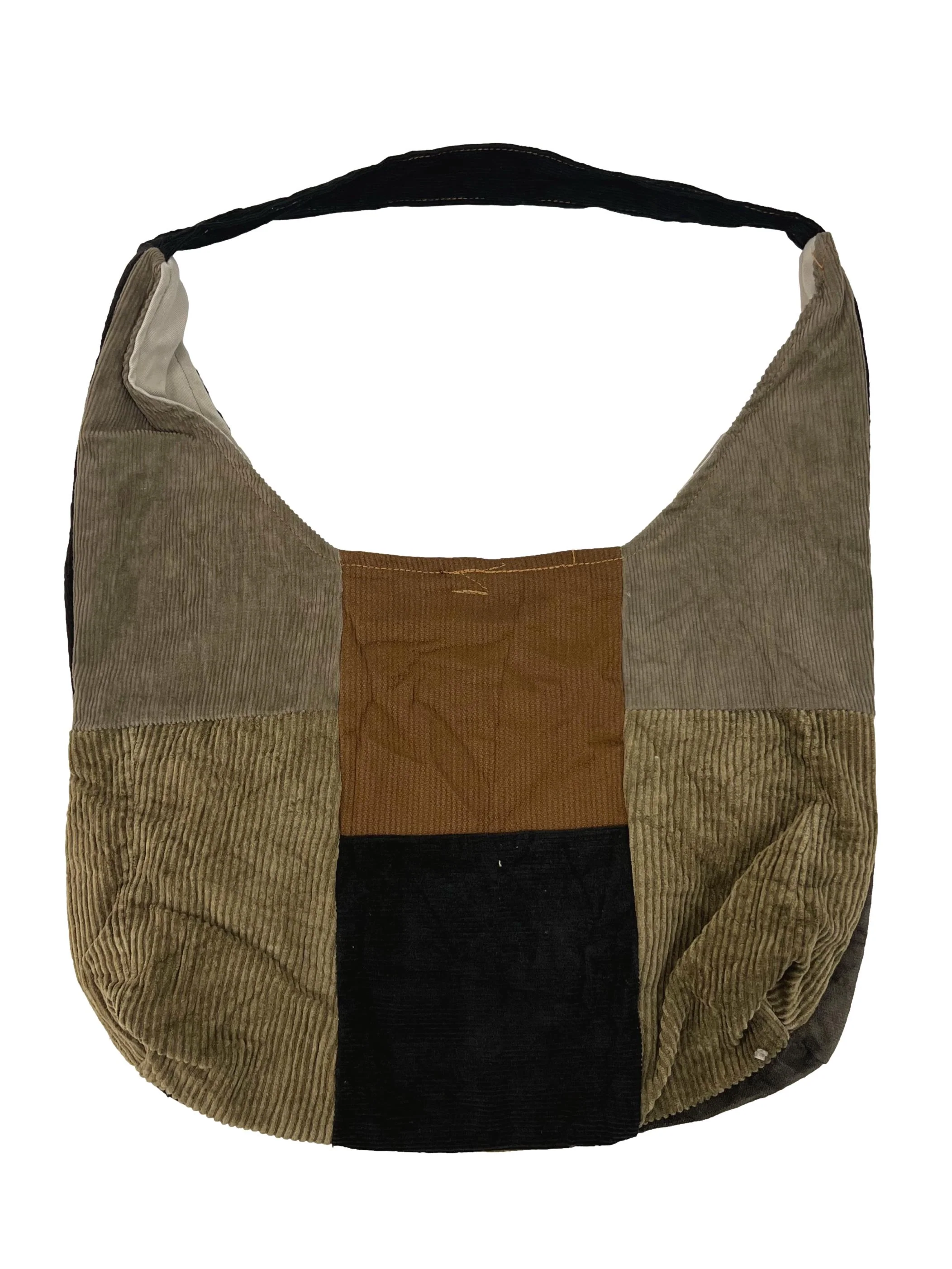 Red Mustard Corduroy Crescent Reworked Shoulder Bag - Image 2