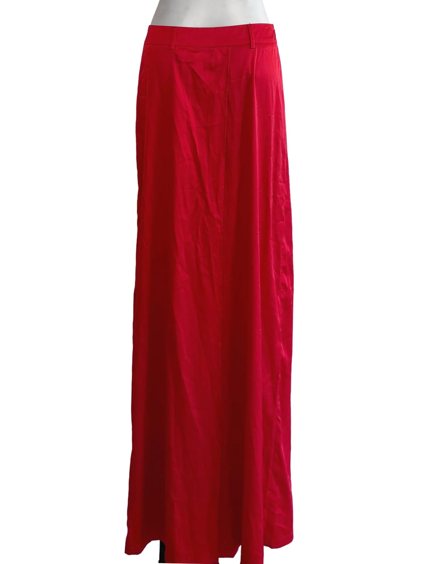 Red Satin Wide Pants - Image 2