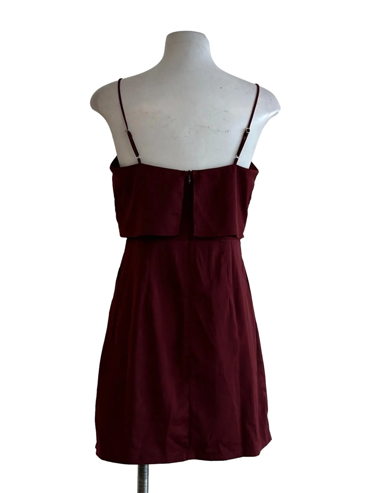 Red Wine Spaghetti Strap Mini Dress - Image 2