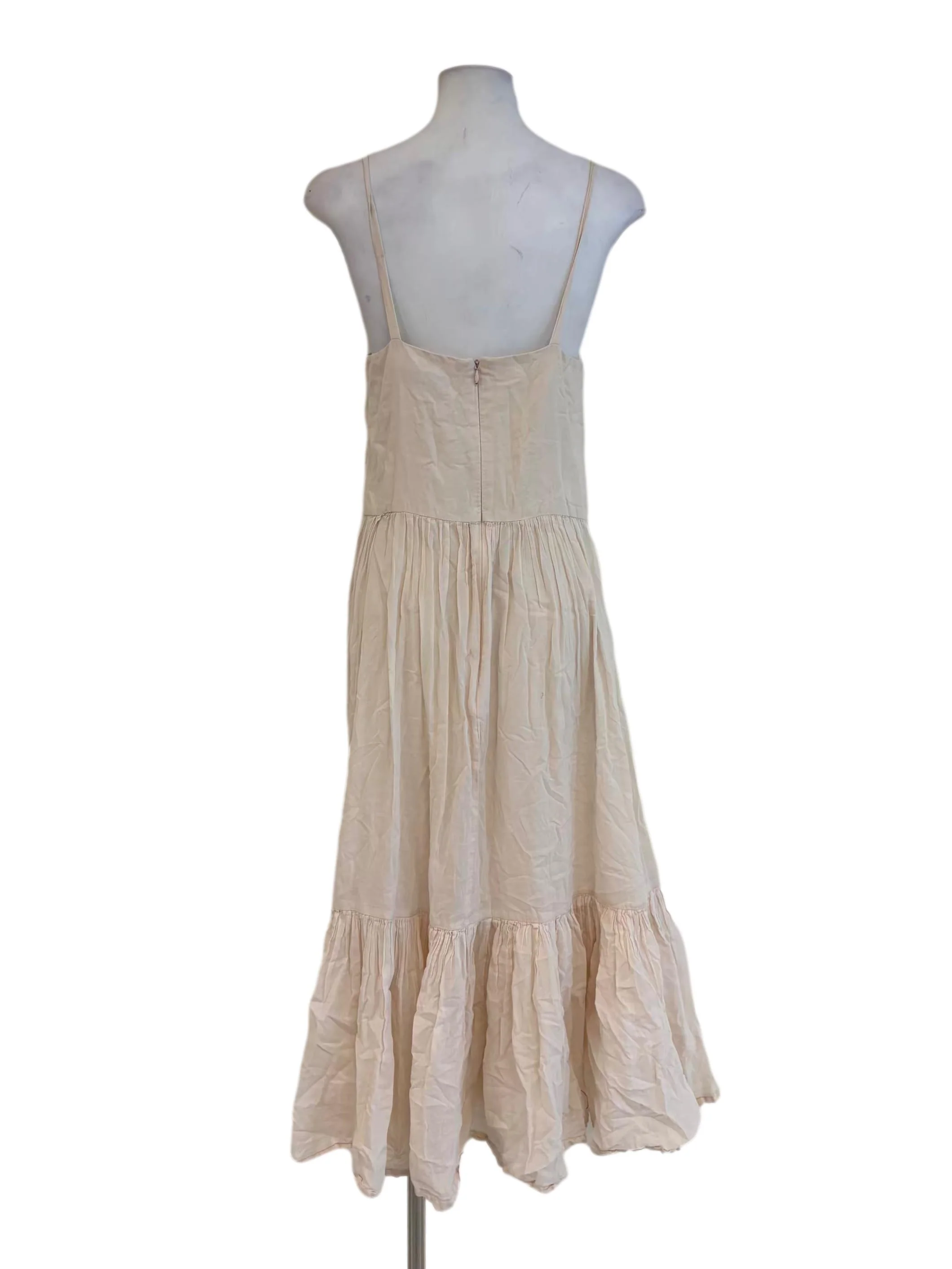 Rice White Cotton Camisole Dress - Image 2