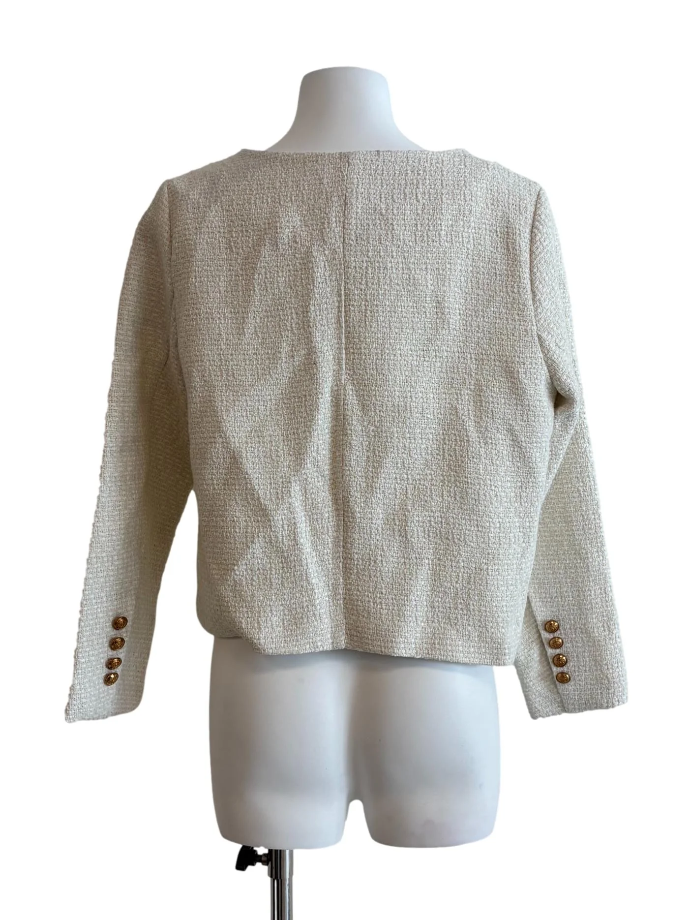 Rice White Gold Button Tweed Jacket - Image 2