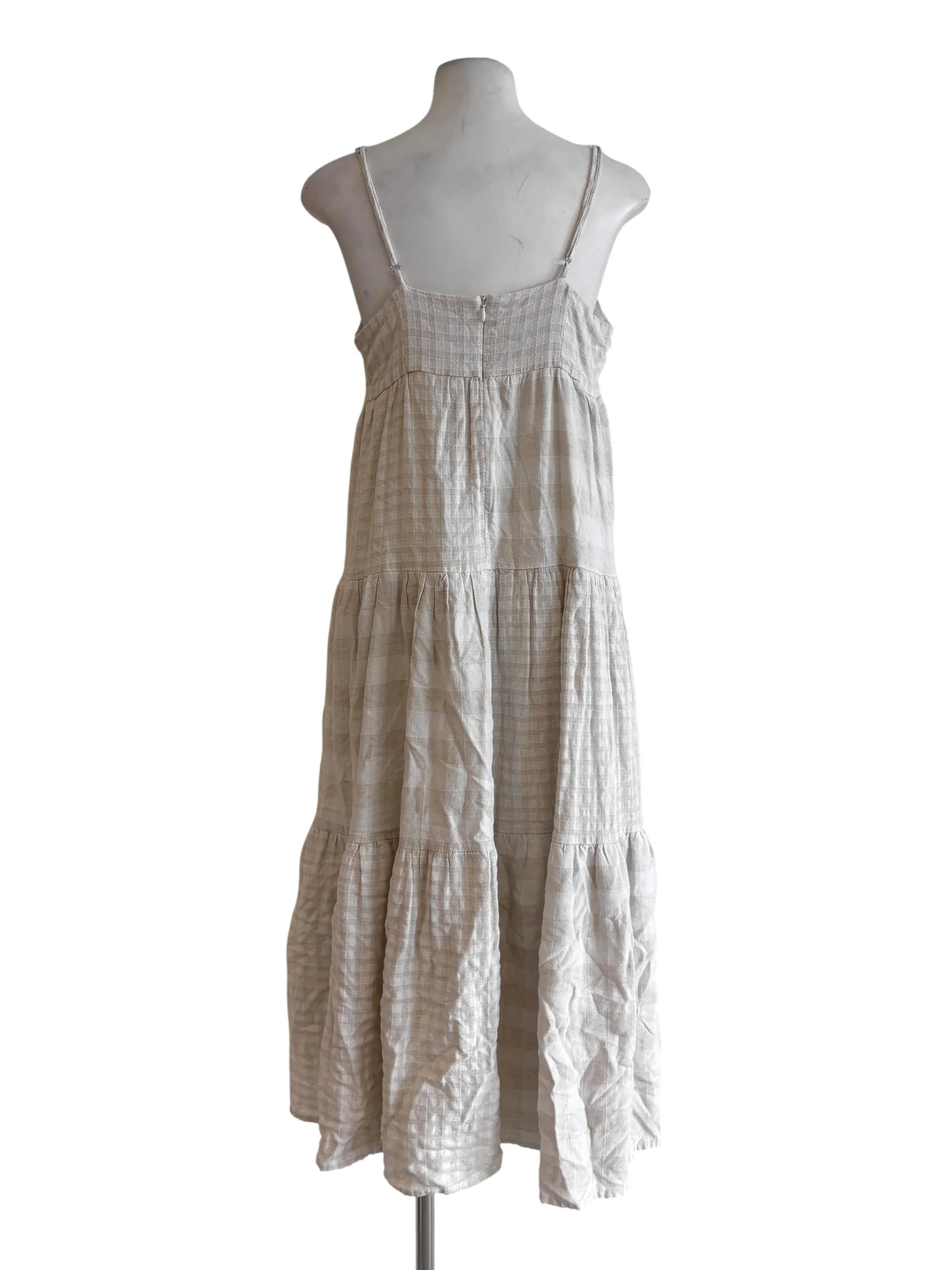 Rice White Linen Tier Cami Dress - Image 2