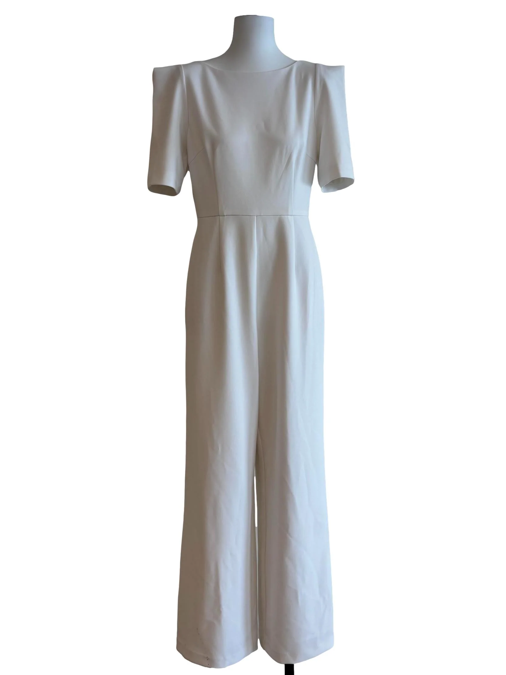 Rice White Short Sleeve Jumpsuit