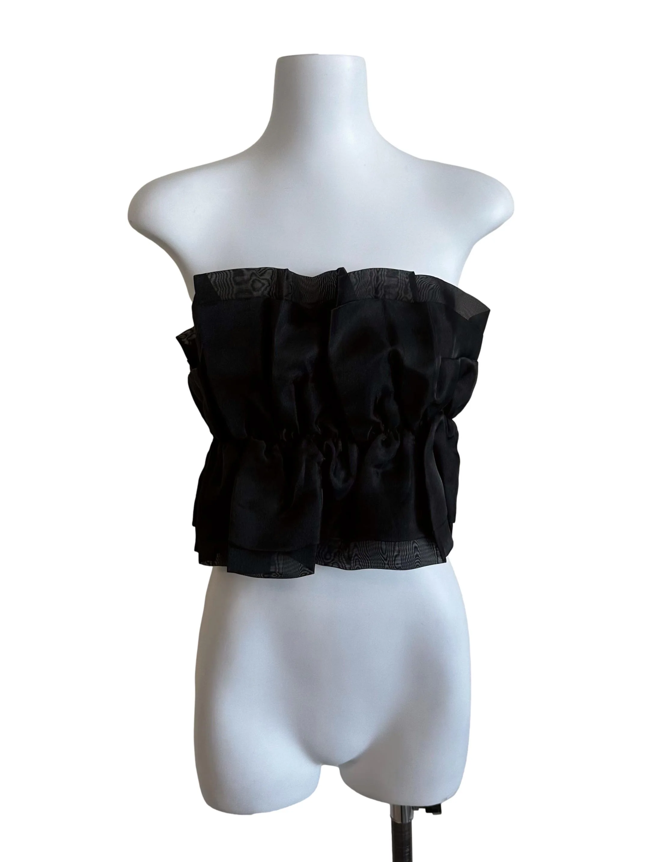 Rich Black Organza Tube Top