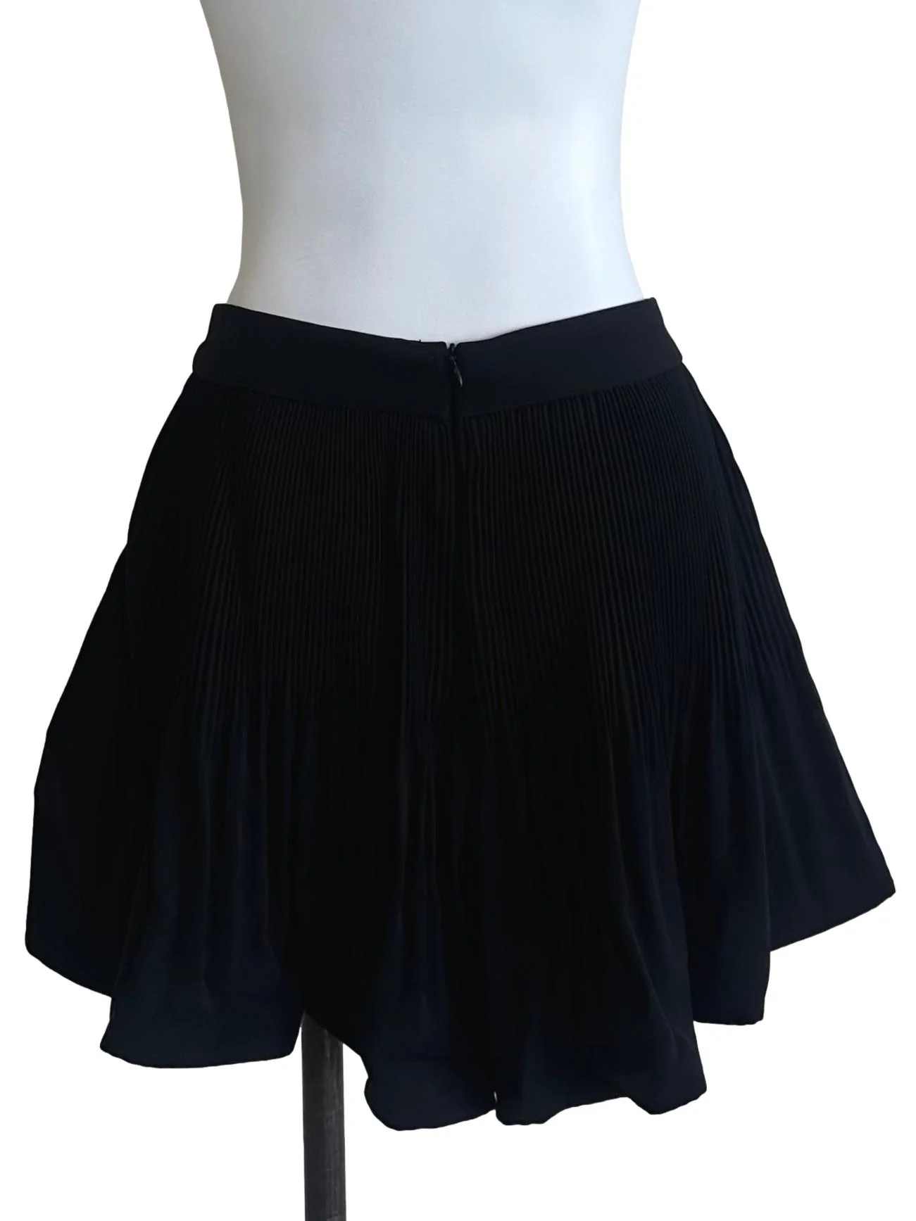 Rich Black Pleated Shorts - Image 2