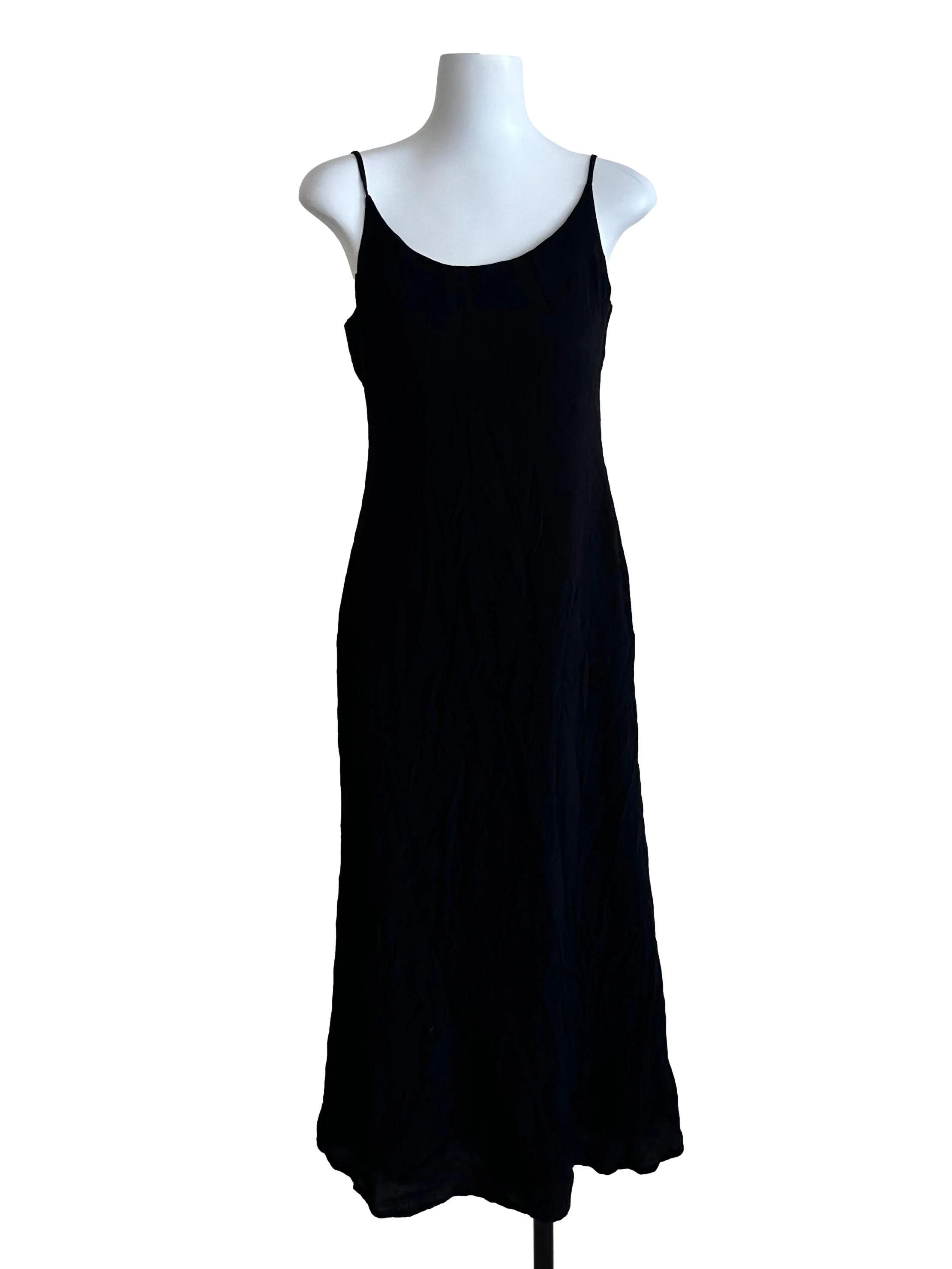 Rich Black Scoop Neck Bodycon Dress