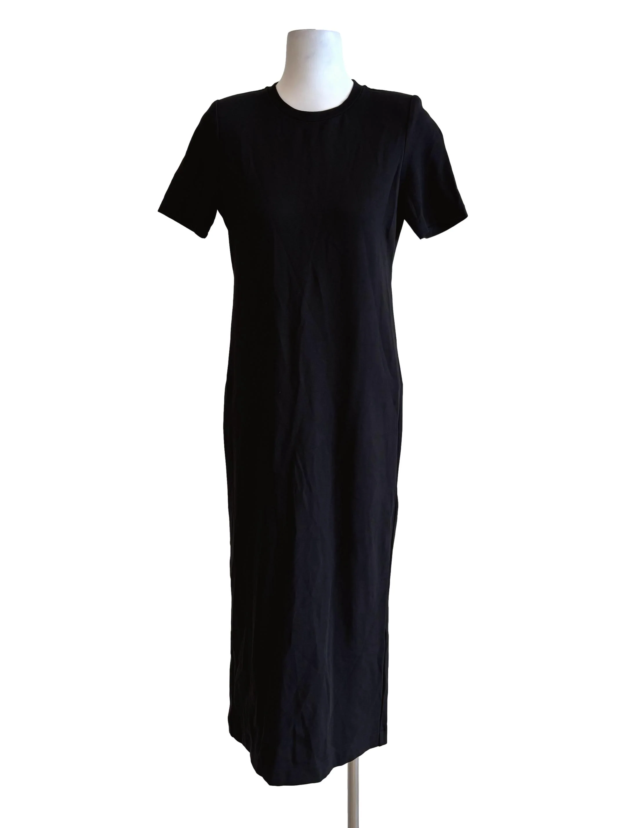 Rich Black Short Sleeve Shirt Dress LB