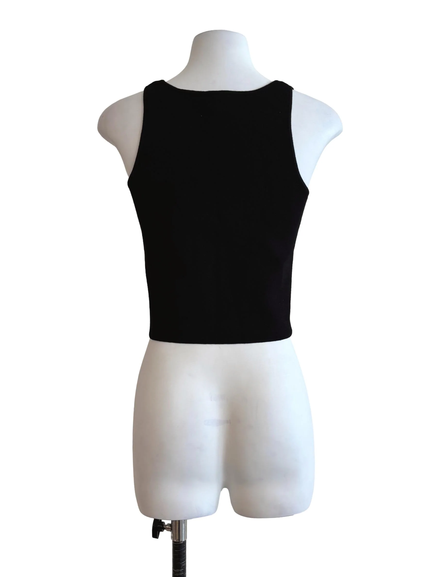 Rich Black Silver Button Knit Top - Image 2