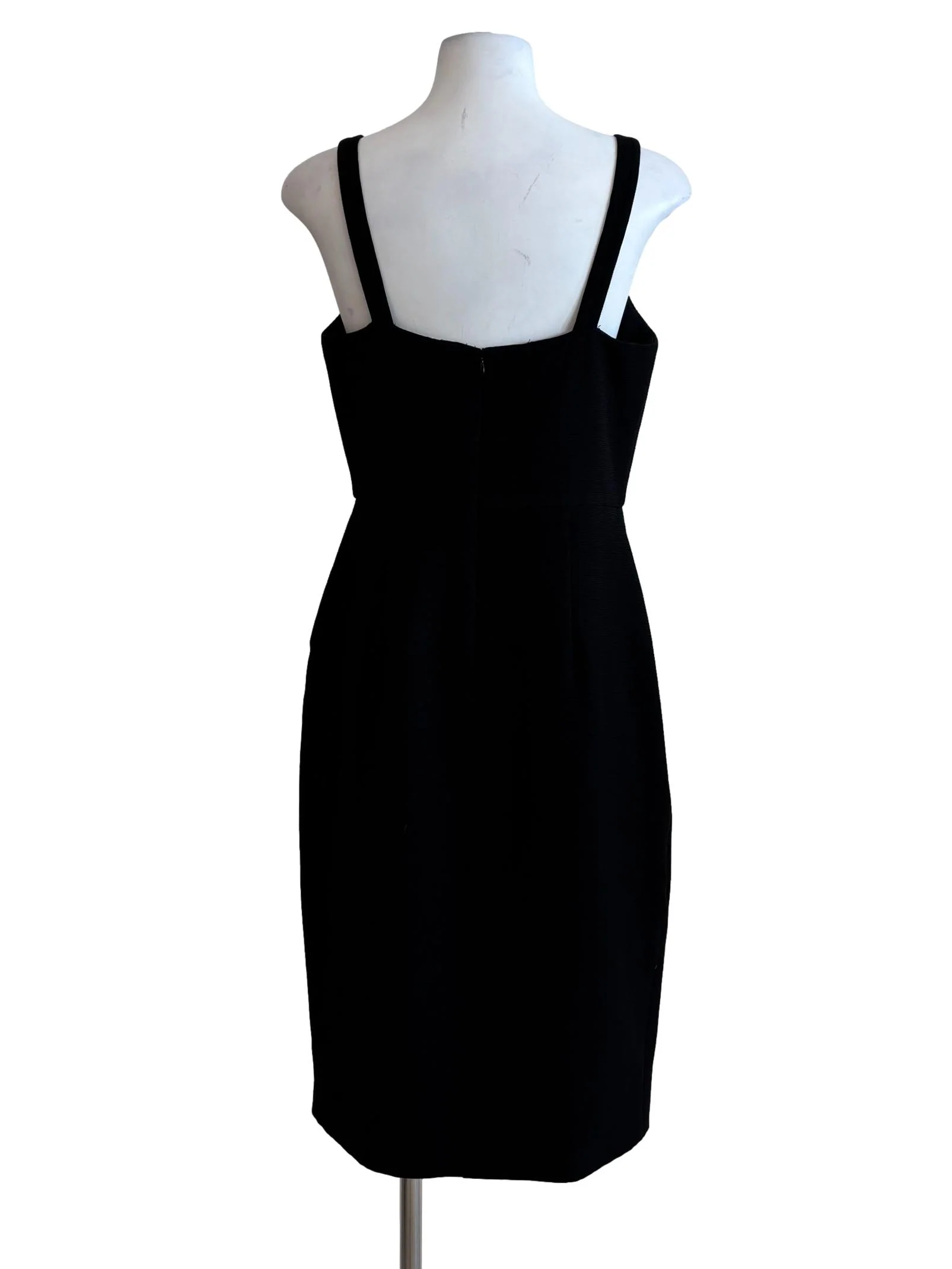Rich Black Sleeveless Pencil Dress - Image 2
