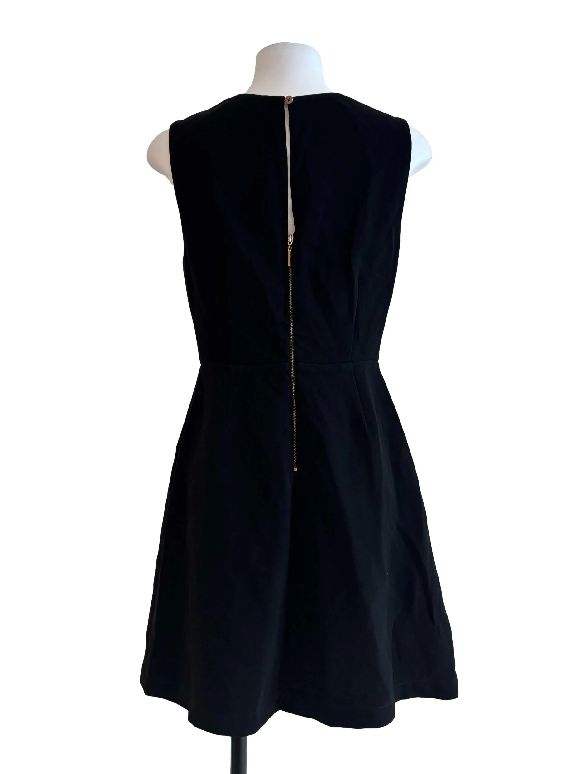 Rich Black Sleeveless Ruffle A-Line Dress - Image 2