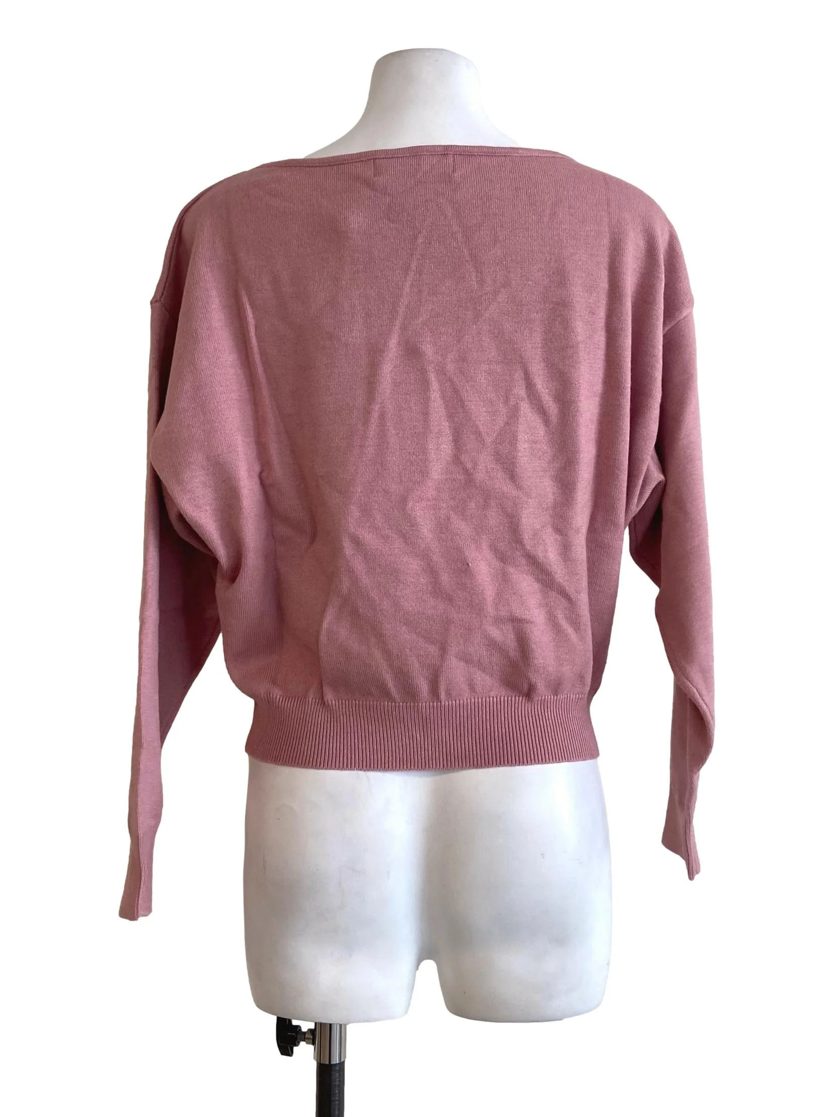 Rose Pink Pencil Stripe Pegged Blouse - Image 2