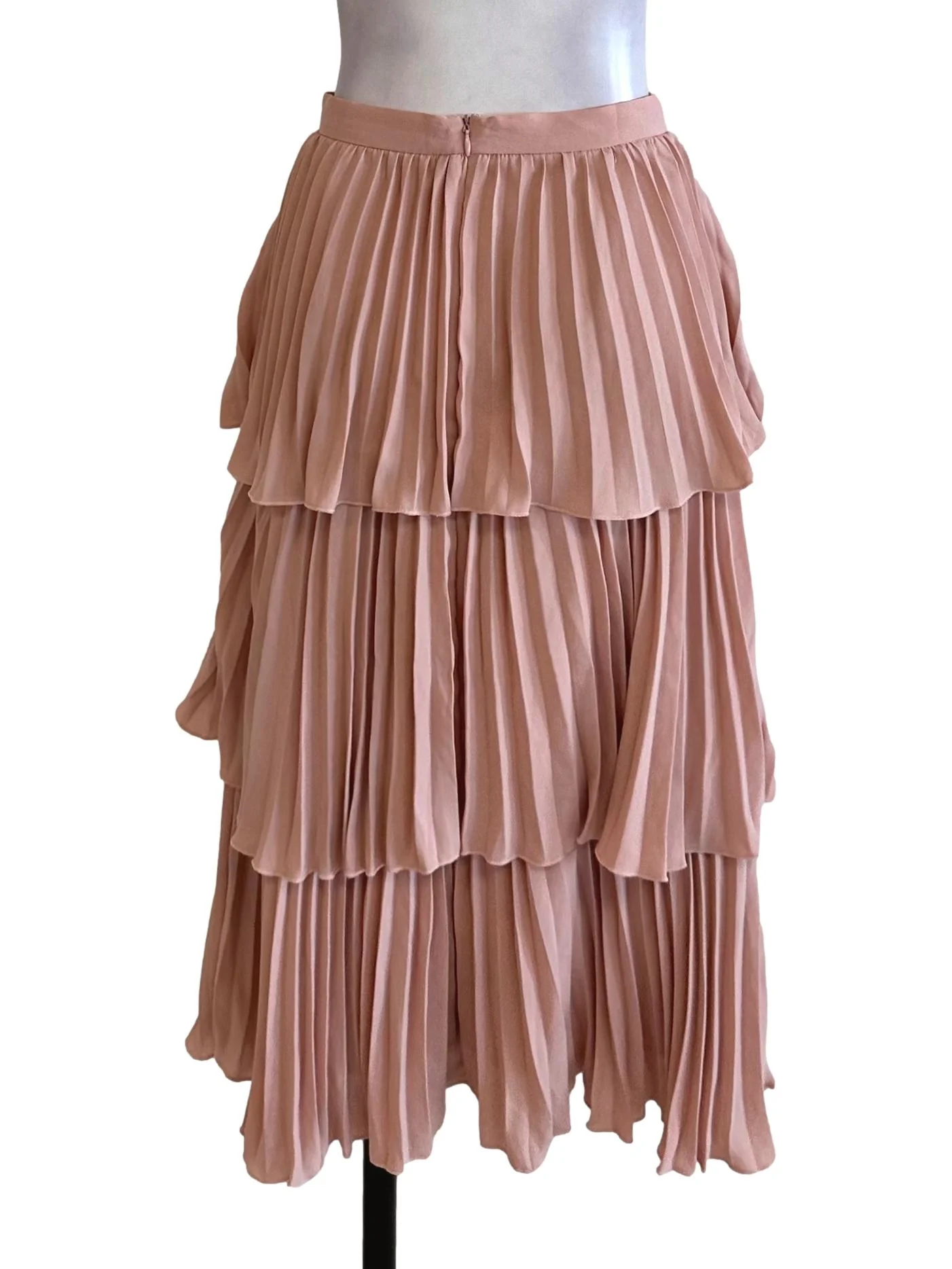 Rose Pink Pleated Layered Skirt LB - Image 2