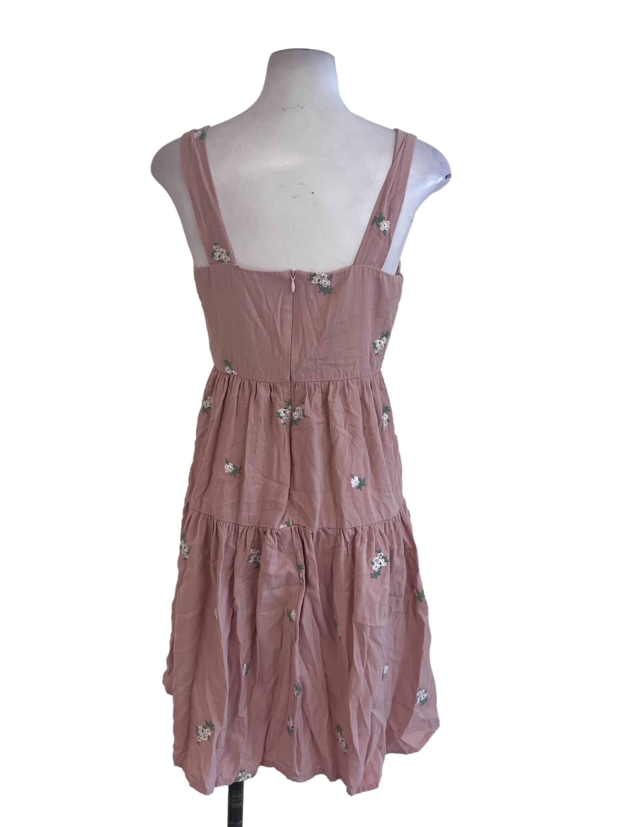 Rose Pink Sleeveless Puff Dress - Image 2