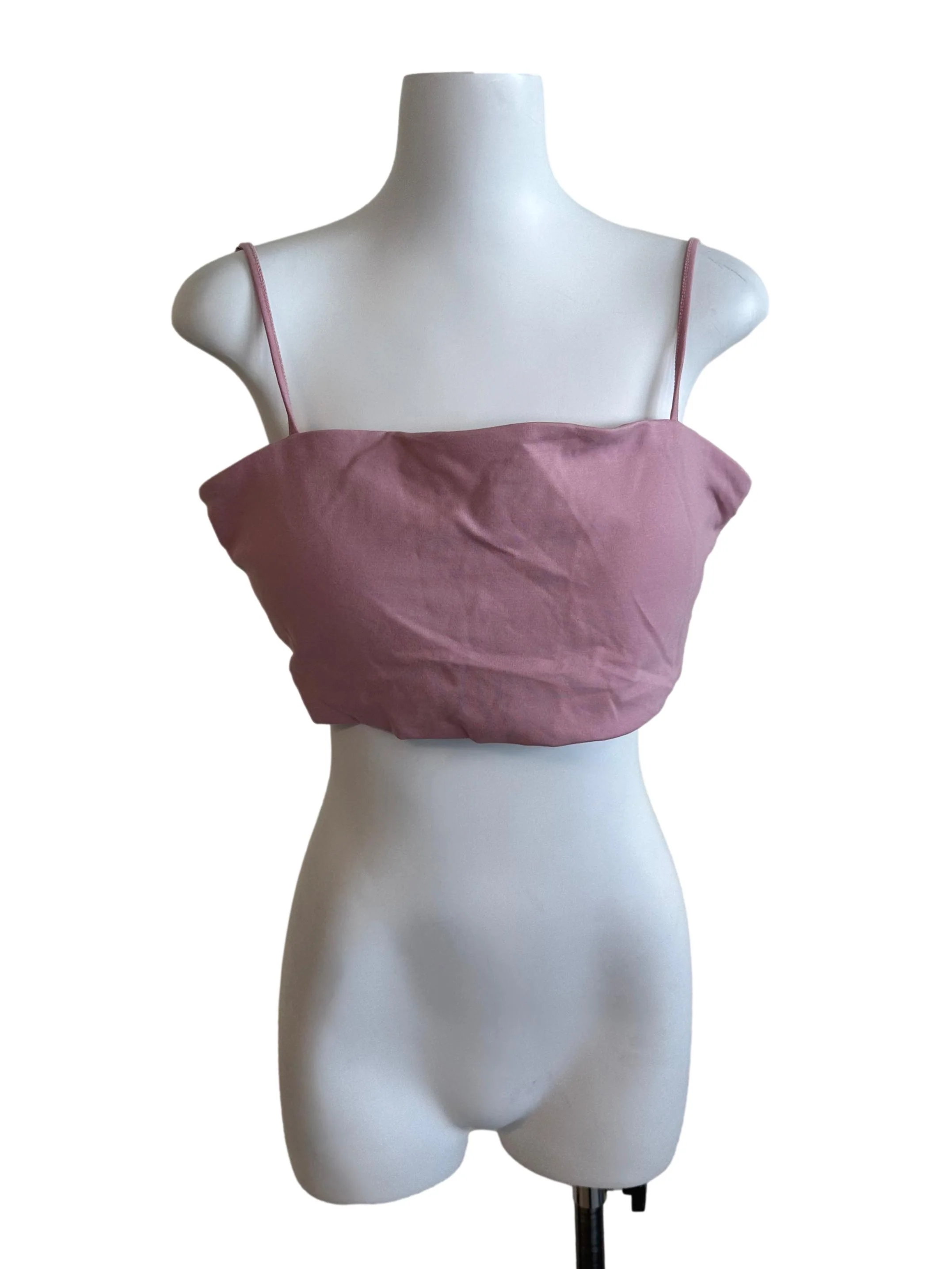 Rose Pink Spaghetti Strap Crop Top