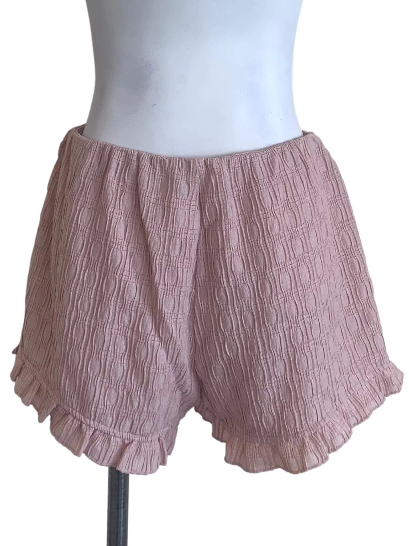 Rose Pink Textured Shorts - Image 2