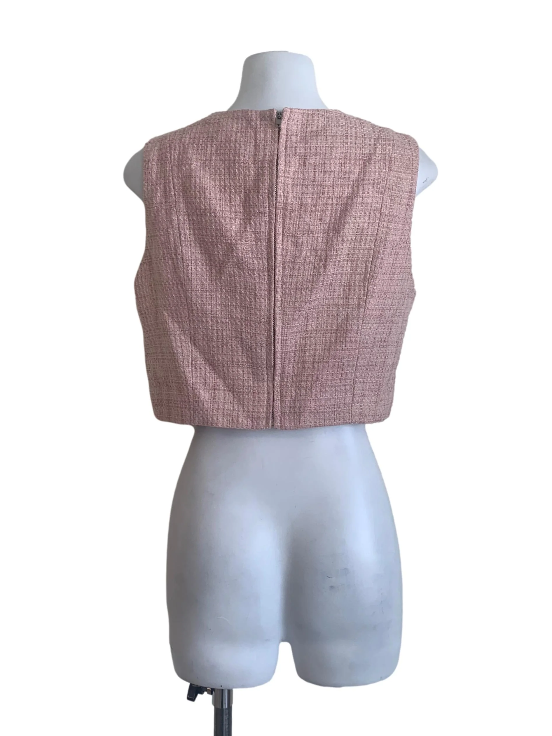 Rose Pink Tweed Top - Image 2