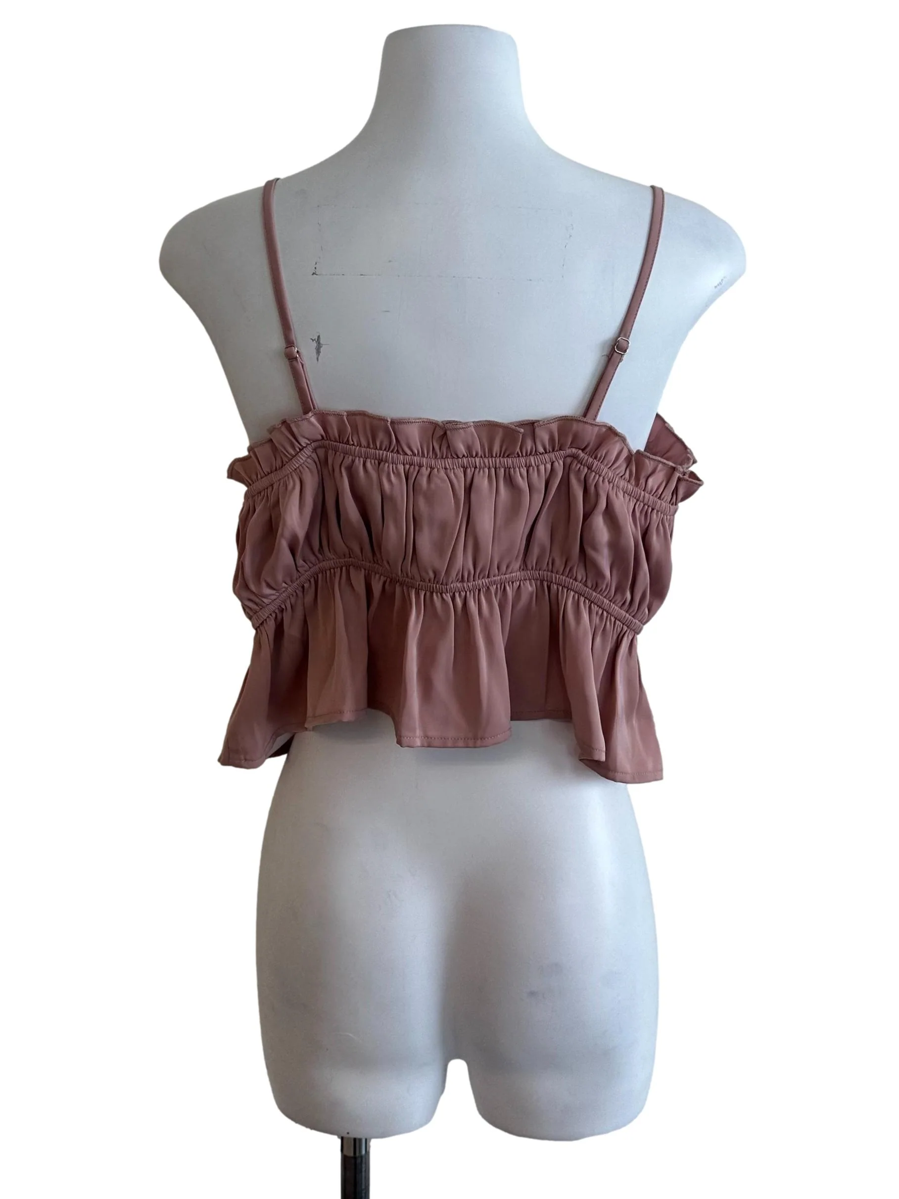 Rosewood Pink Ruched Peplum Top - Image 2