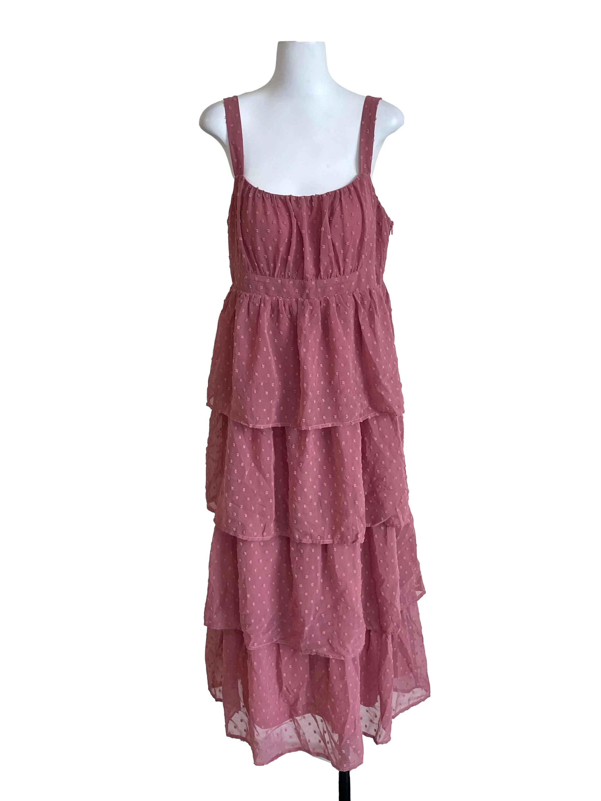 Rouge Pink Chiffon Layered Dress