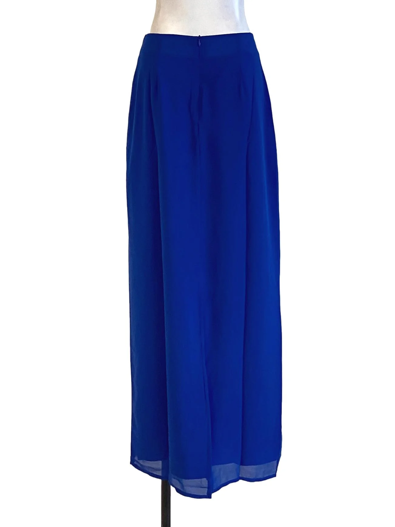 Royal Blue High Waisted Flowy Loose Slit Skirt YHF - Image 2