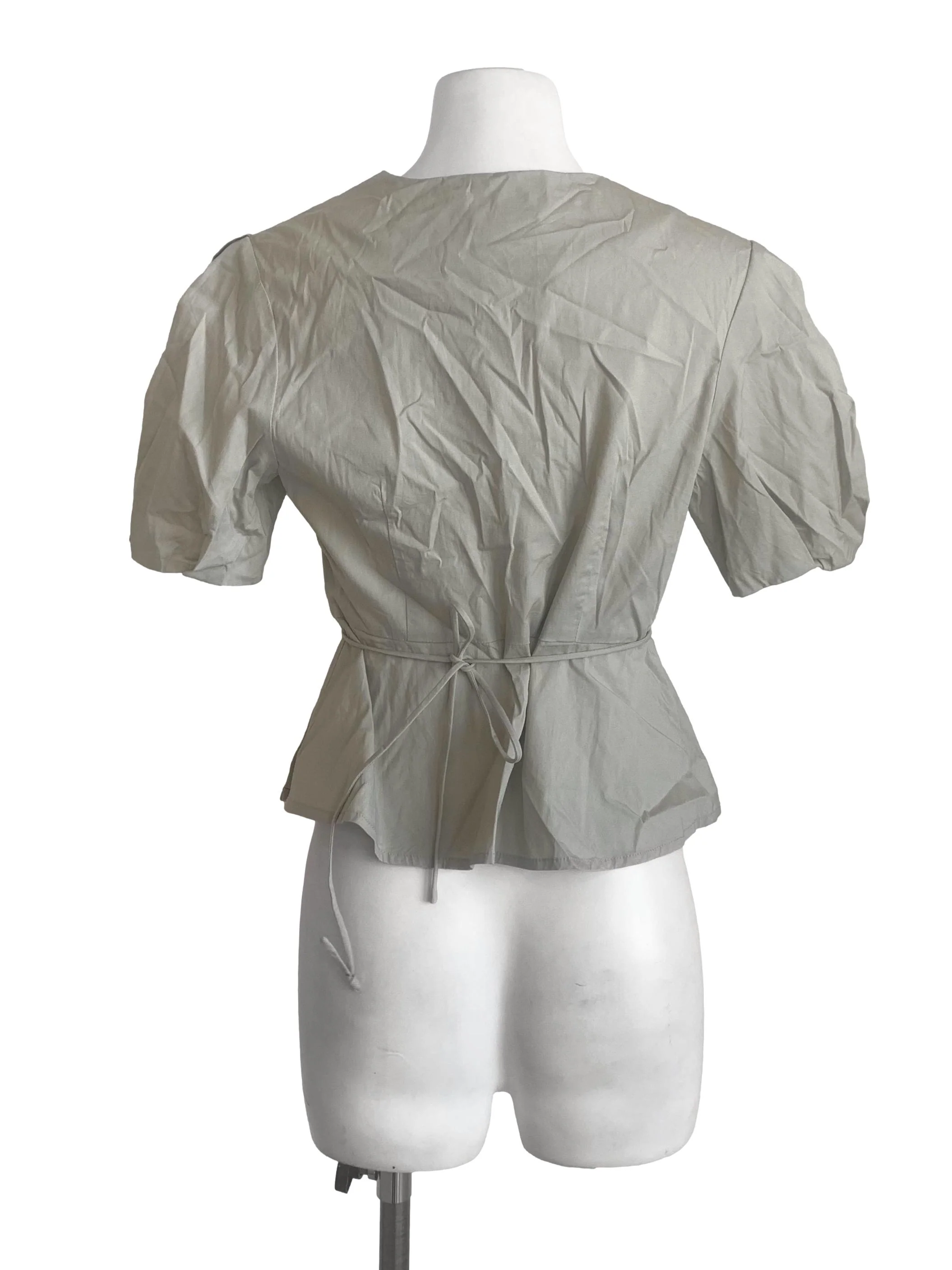 Sage Green Deep V Neck Wrap Top LB - Image 2