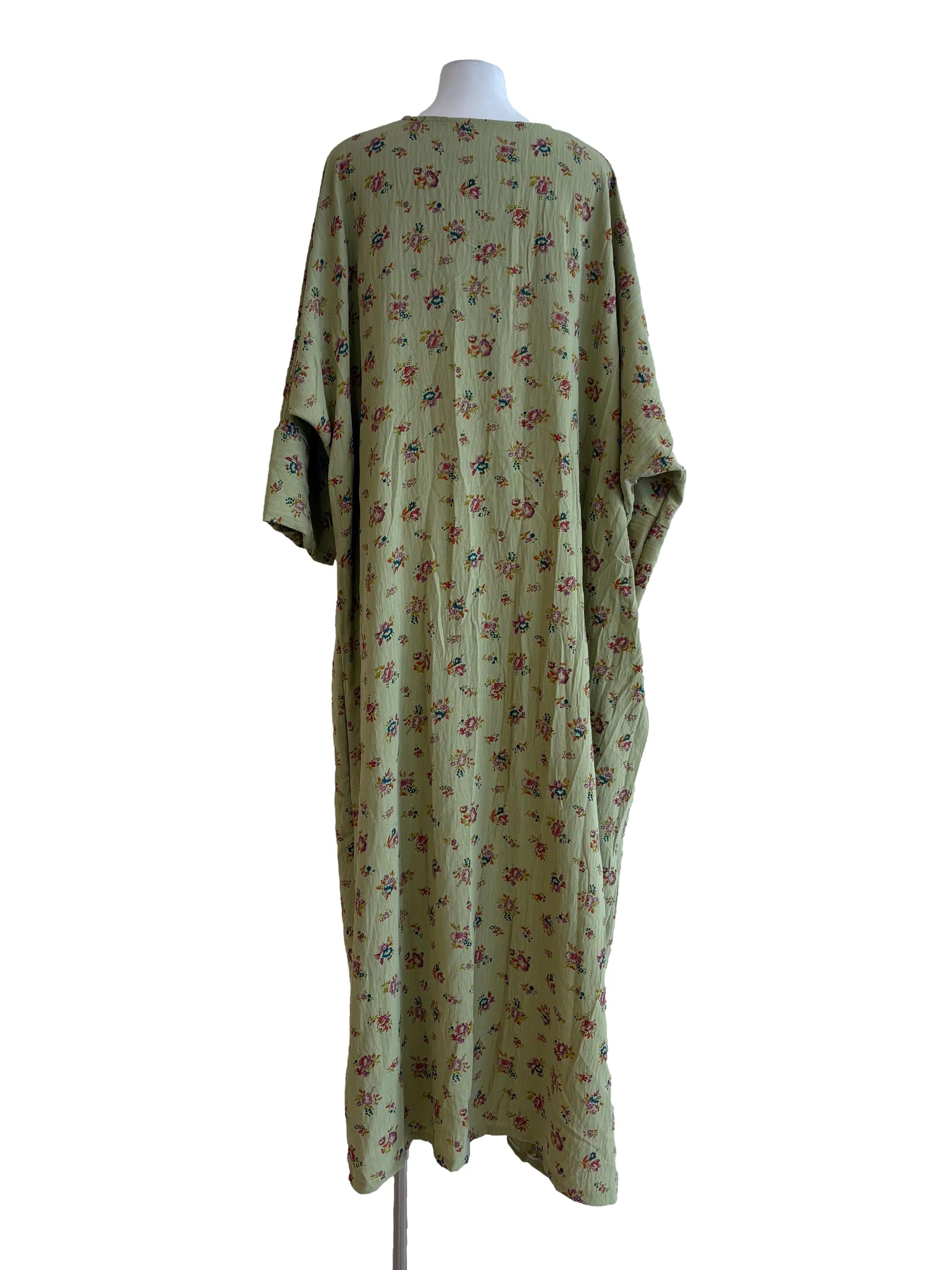 Sage Green Floral Batwing Dress - Image 2