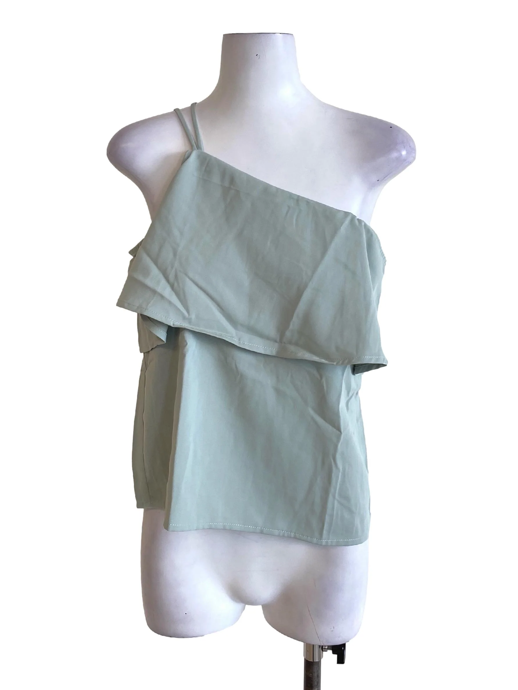 Sage Green One Shoulder Cape Bust Dalylah Top