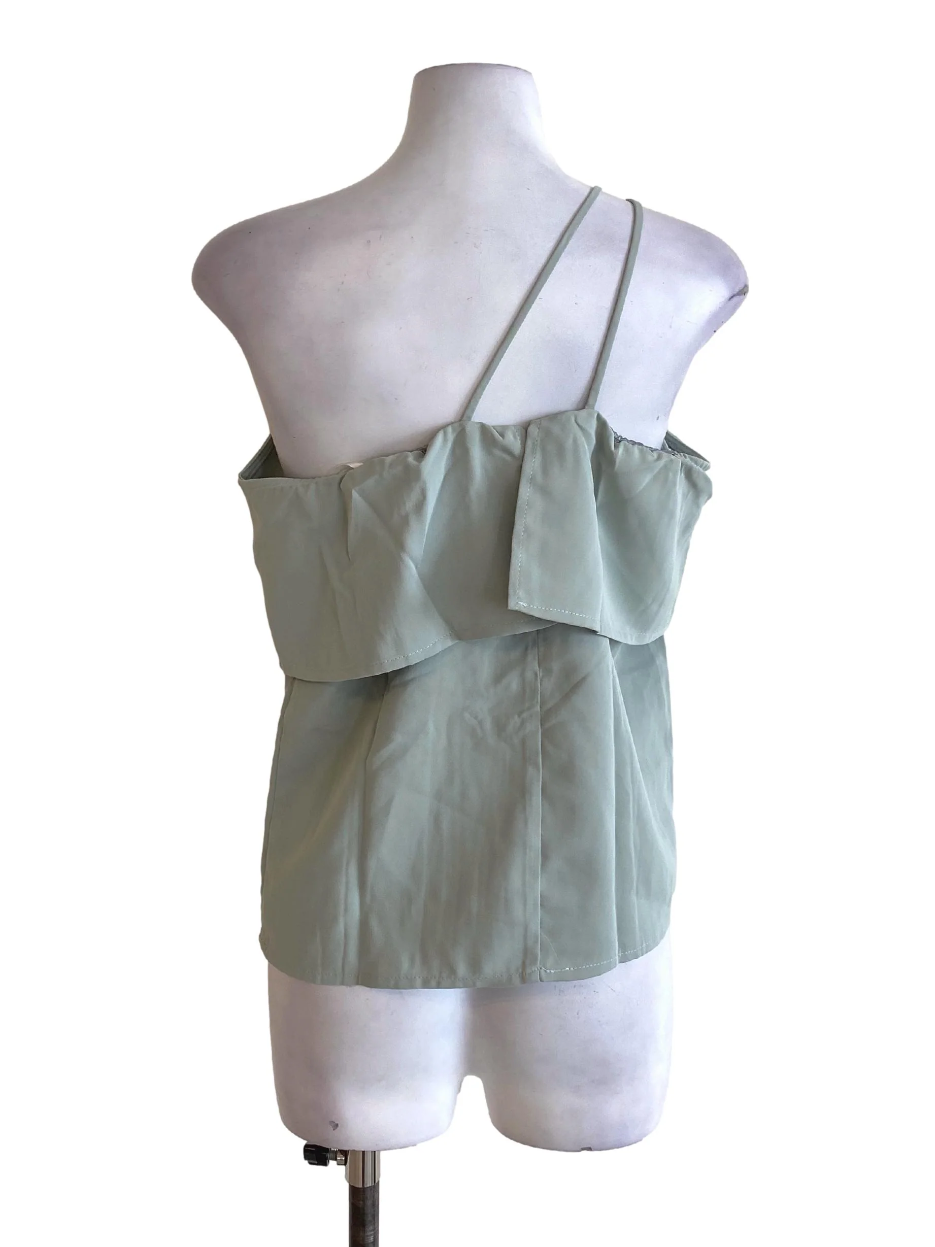 Sage Green One Shoulder Cape Bust Dalylah Top - Image 2