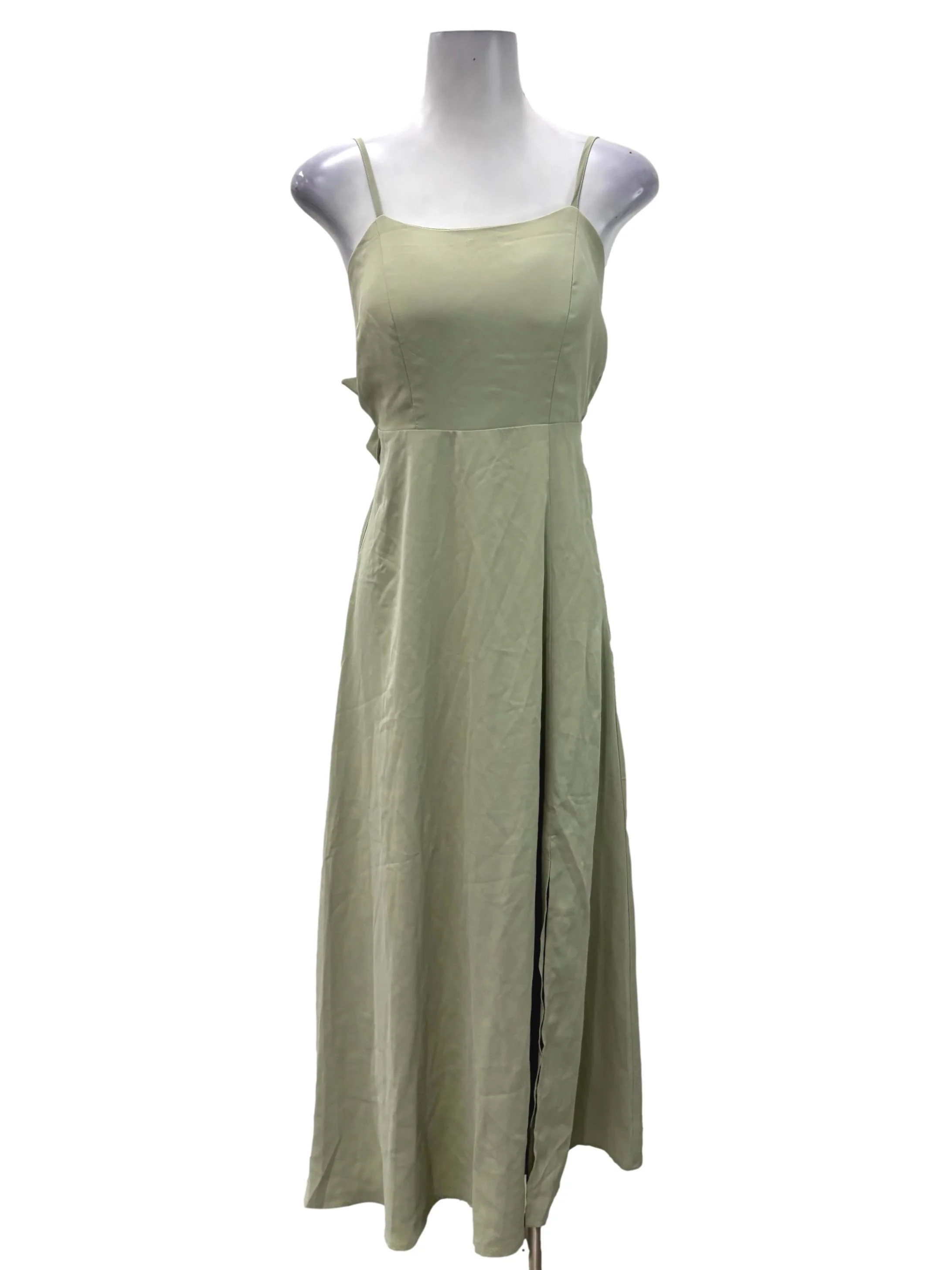 Sage Green Tie Back Sleeveless Maxi Dress