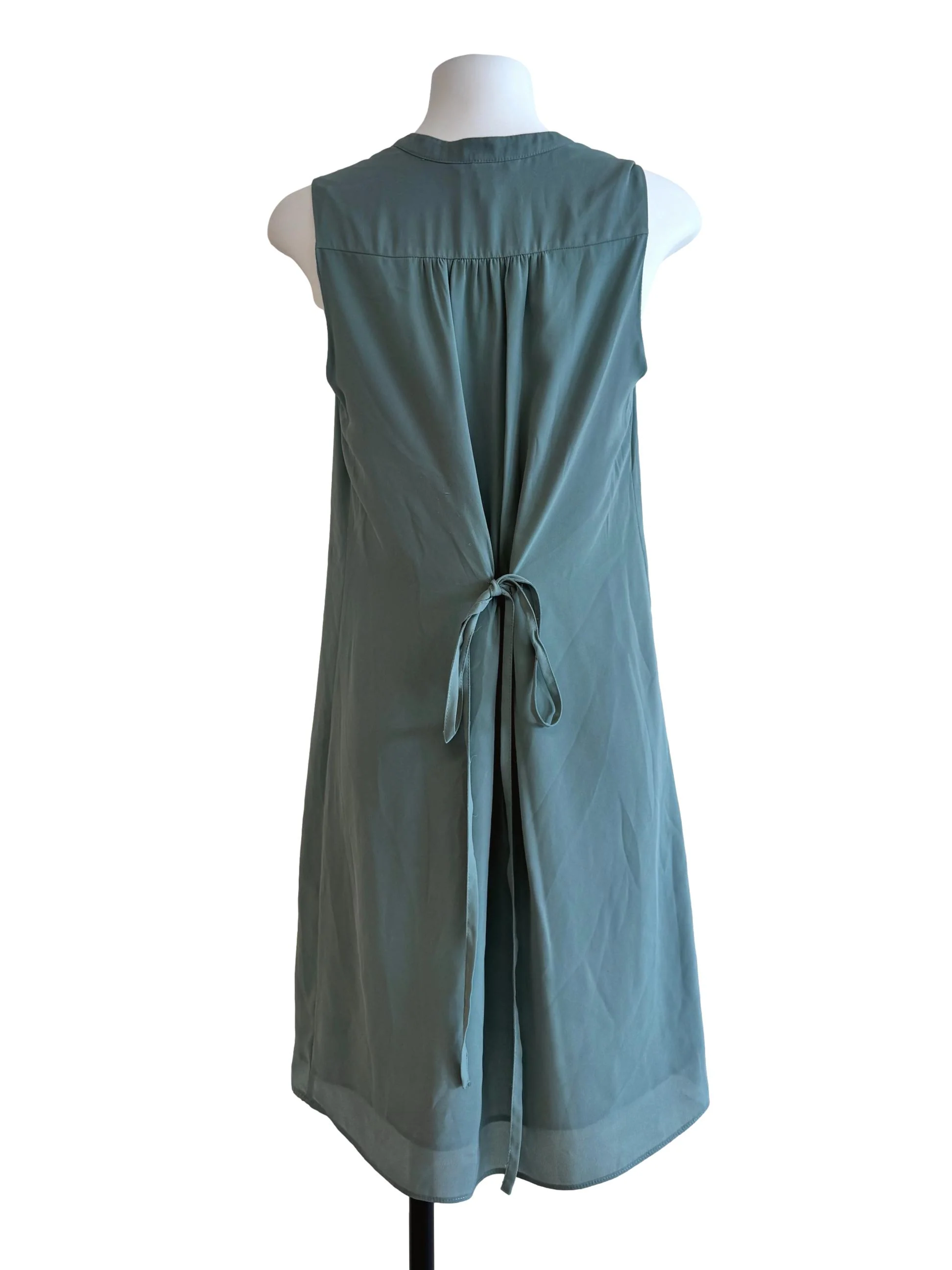 Sage Green V Neck Dress - Image 2
