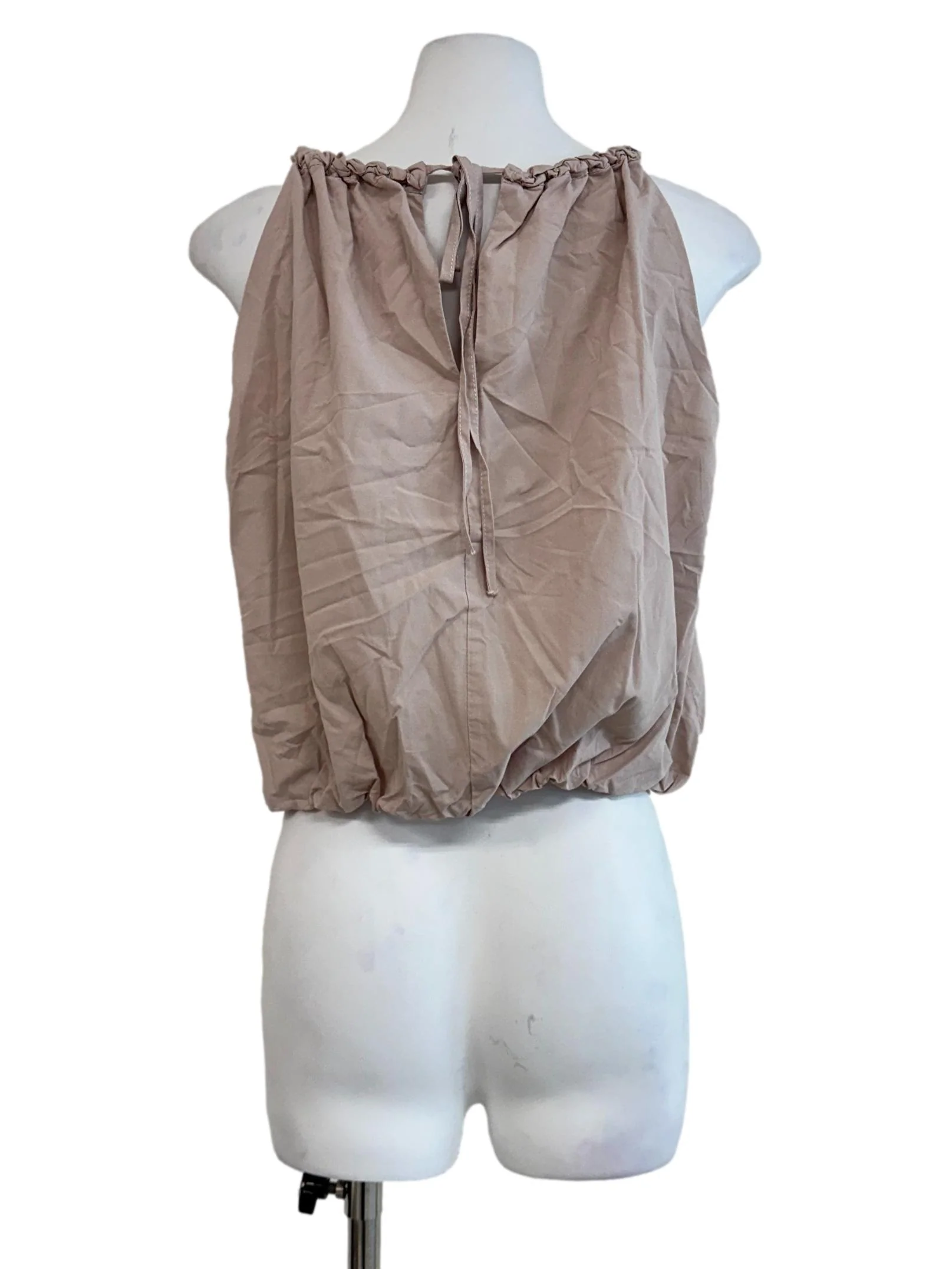 Salmon Pink Bubble Sleeveless Top - Image 2