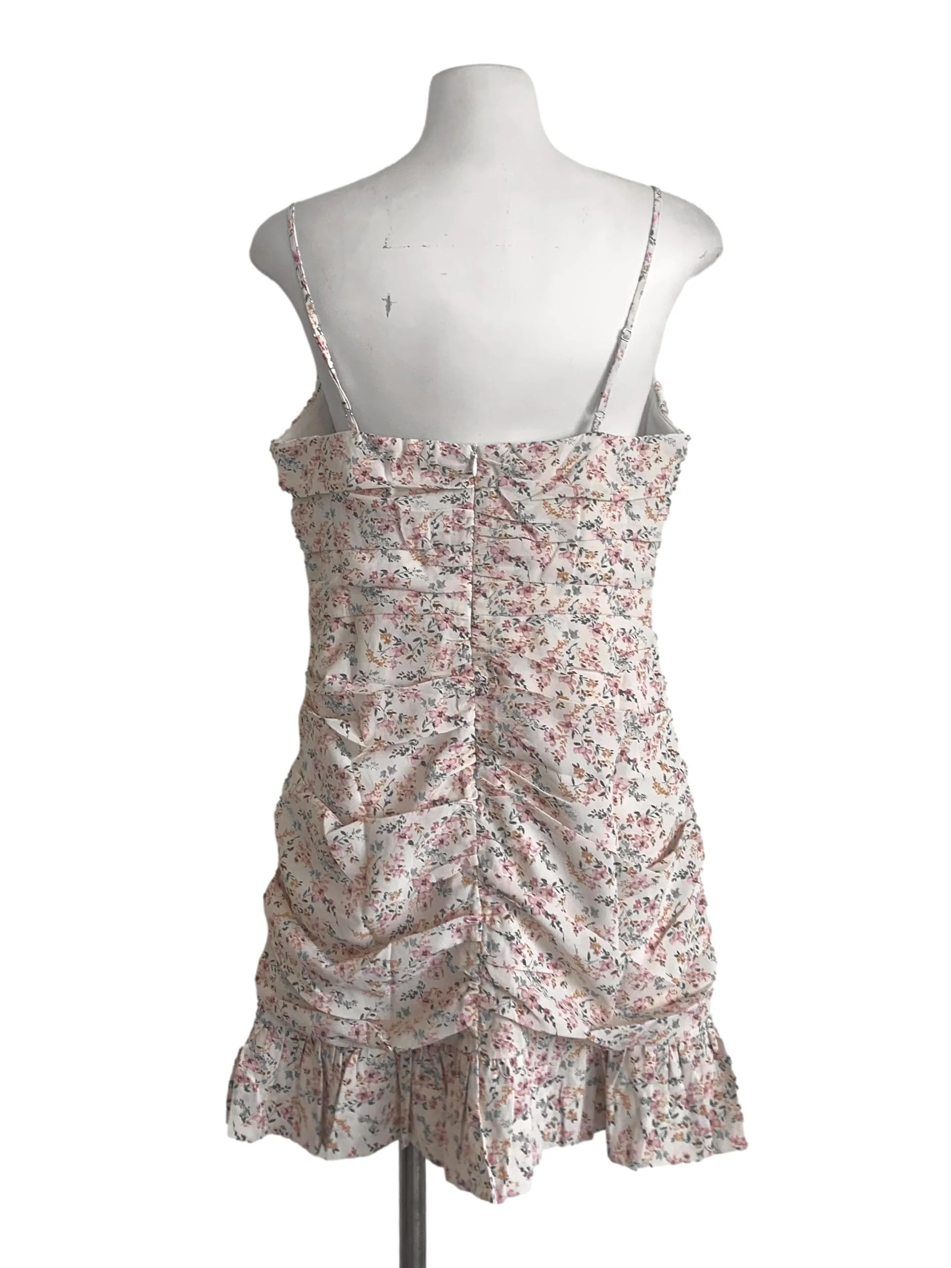 Salmon Pink Floral Pattern Dress - Image 2
