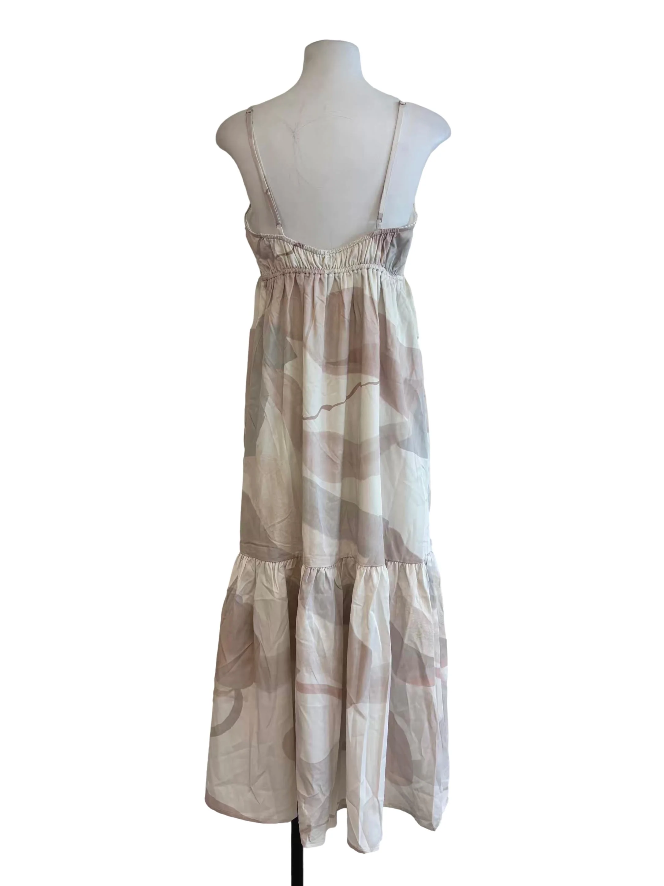 Sand Beige Abstract Tier Dress - Image 2