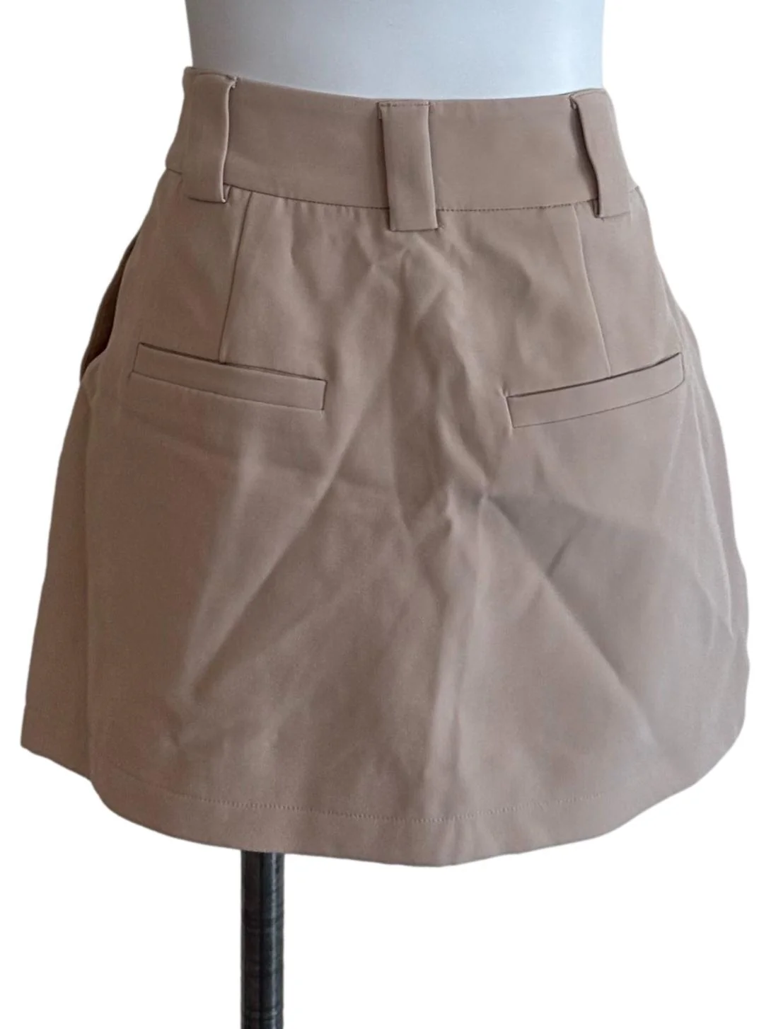 Sand Beige Asymmetric Skorts - Image 2