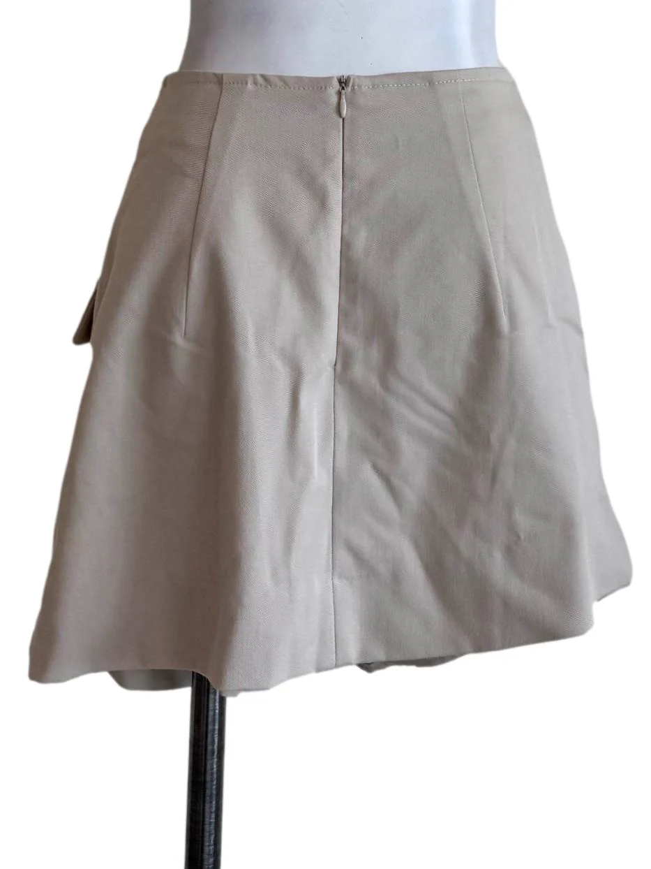 Sand Beige Mini Skirt - Image 2