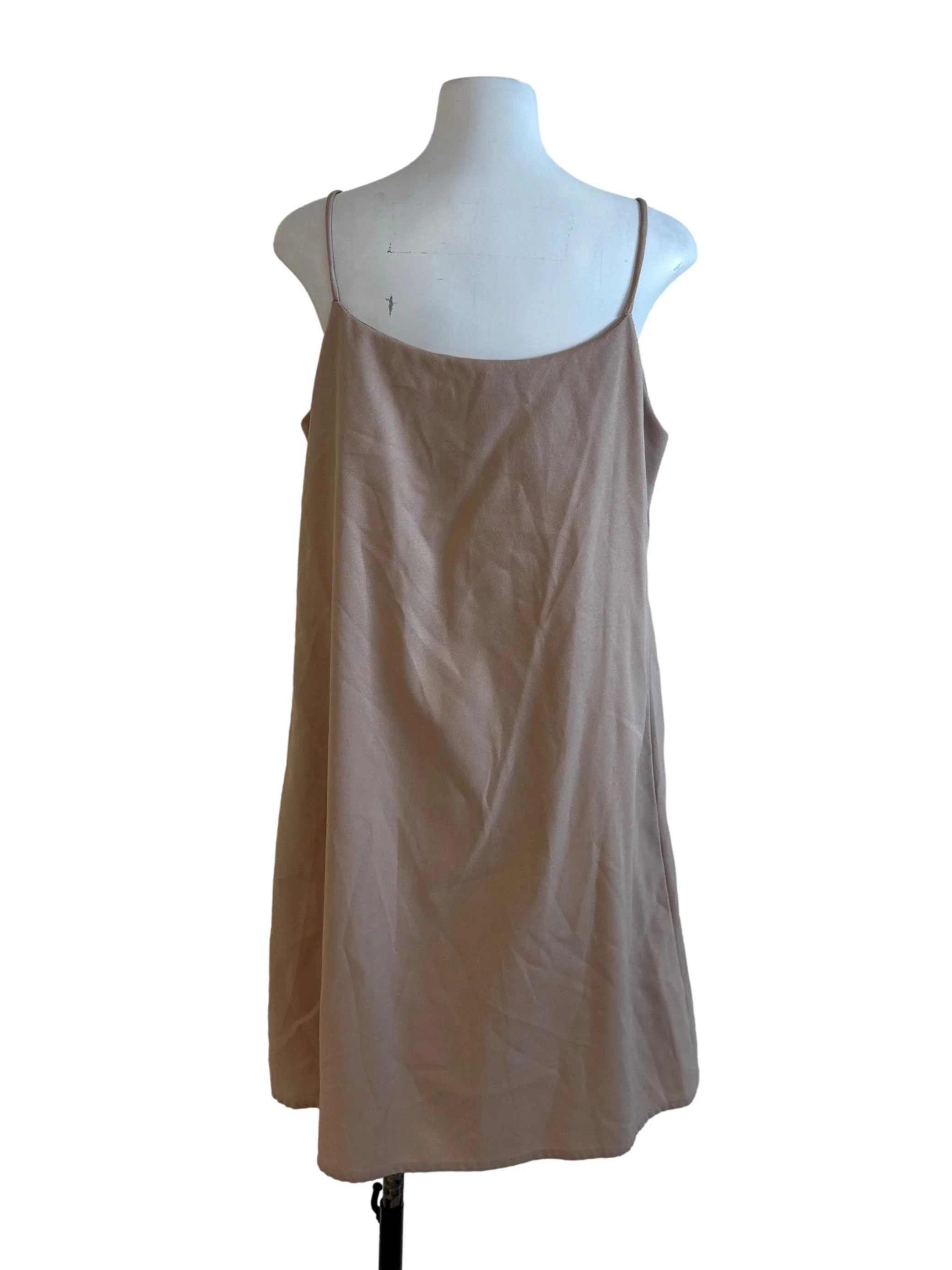 Sand Beige Spaghetti Strap Shift Dress - Image 2