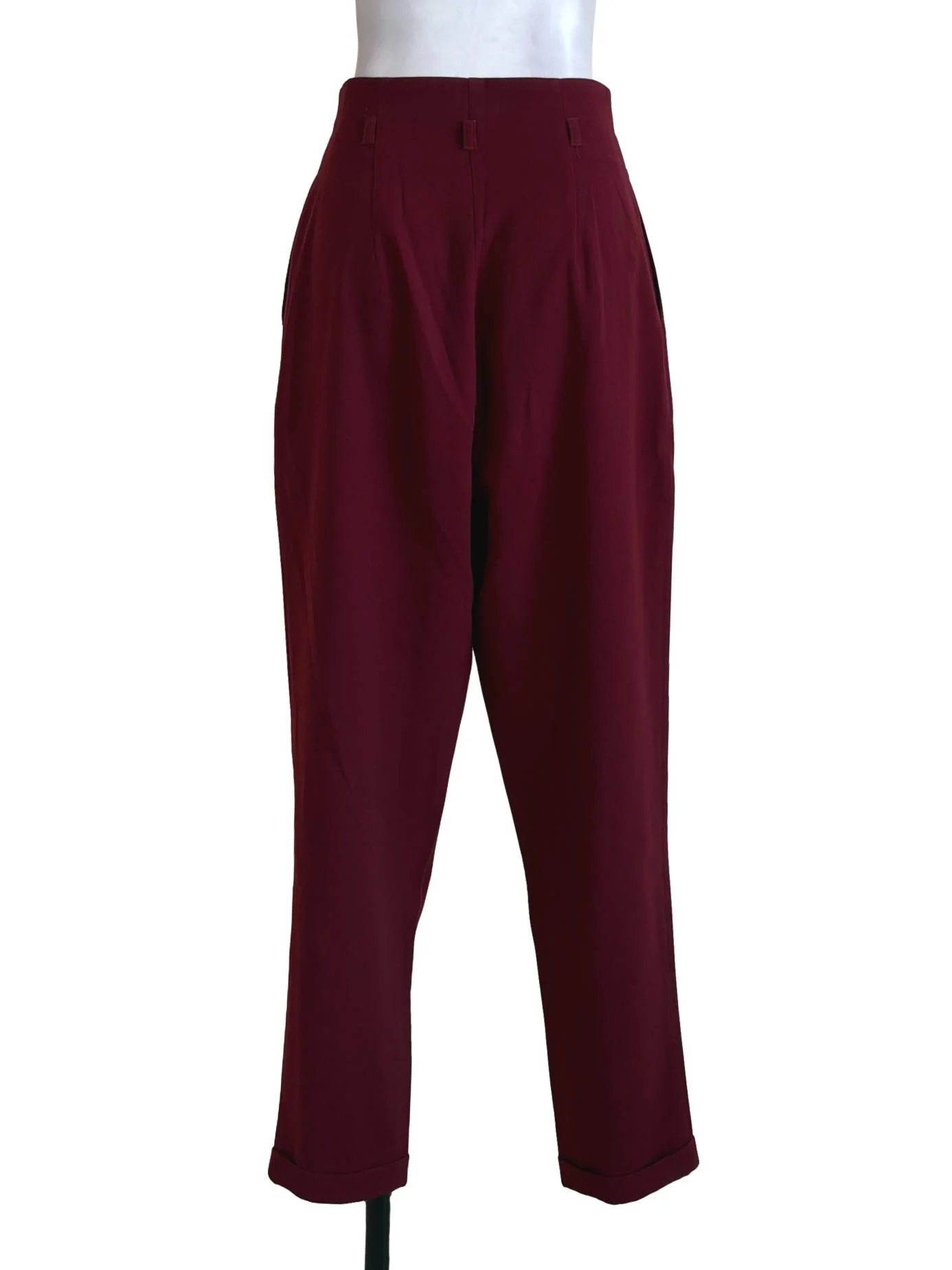 Sangria Red Pleated Pegged Pants - Image 2